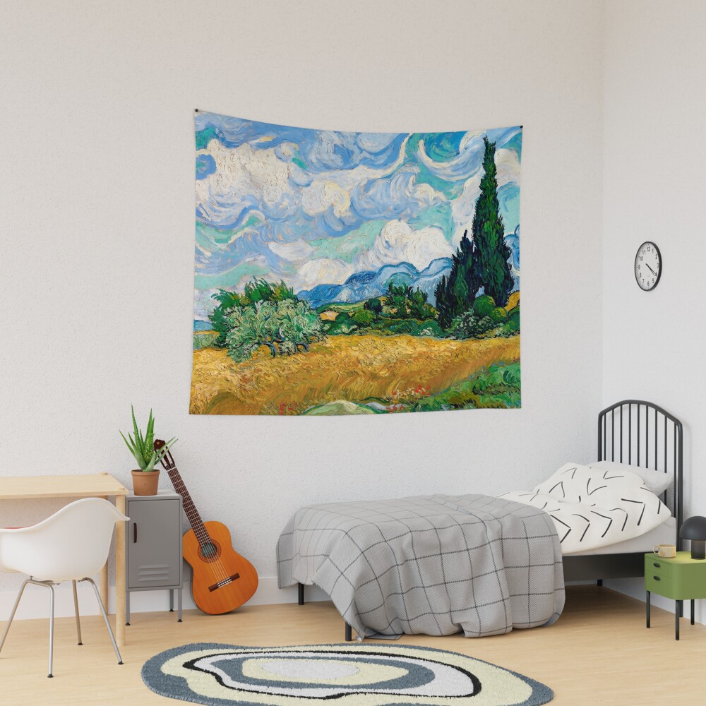 Wheat Field with Cypresses by Vincent van Gogh Tapestry