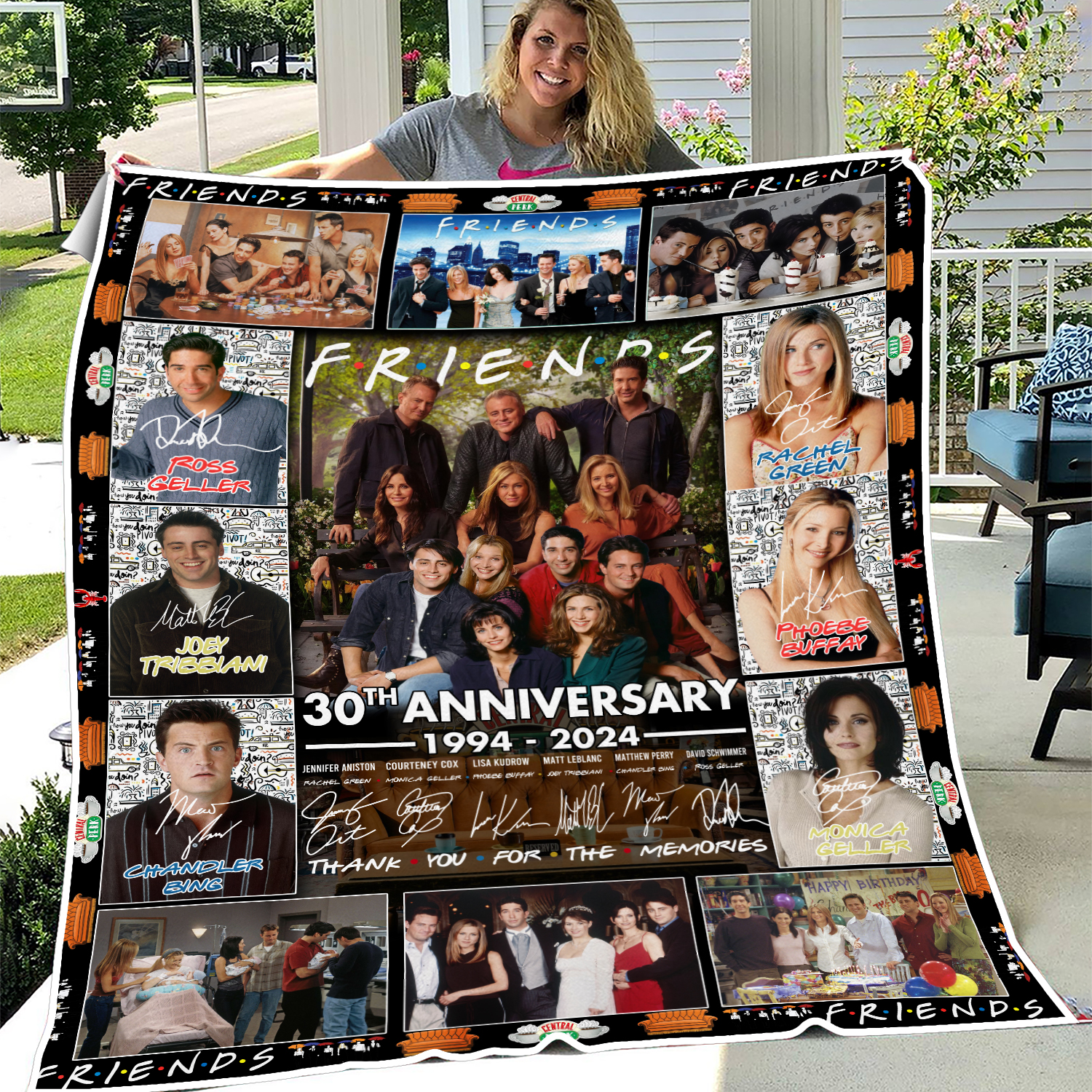 Friends TV Sitcom 30th Anniversary 1994 2024 Fleece Blanket Best Gift For Fans