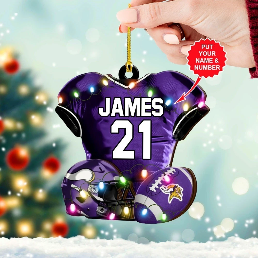 Personalized Minnesota Football Team Vikings Christmas Ornament Gift Decor