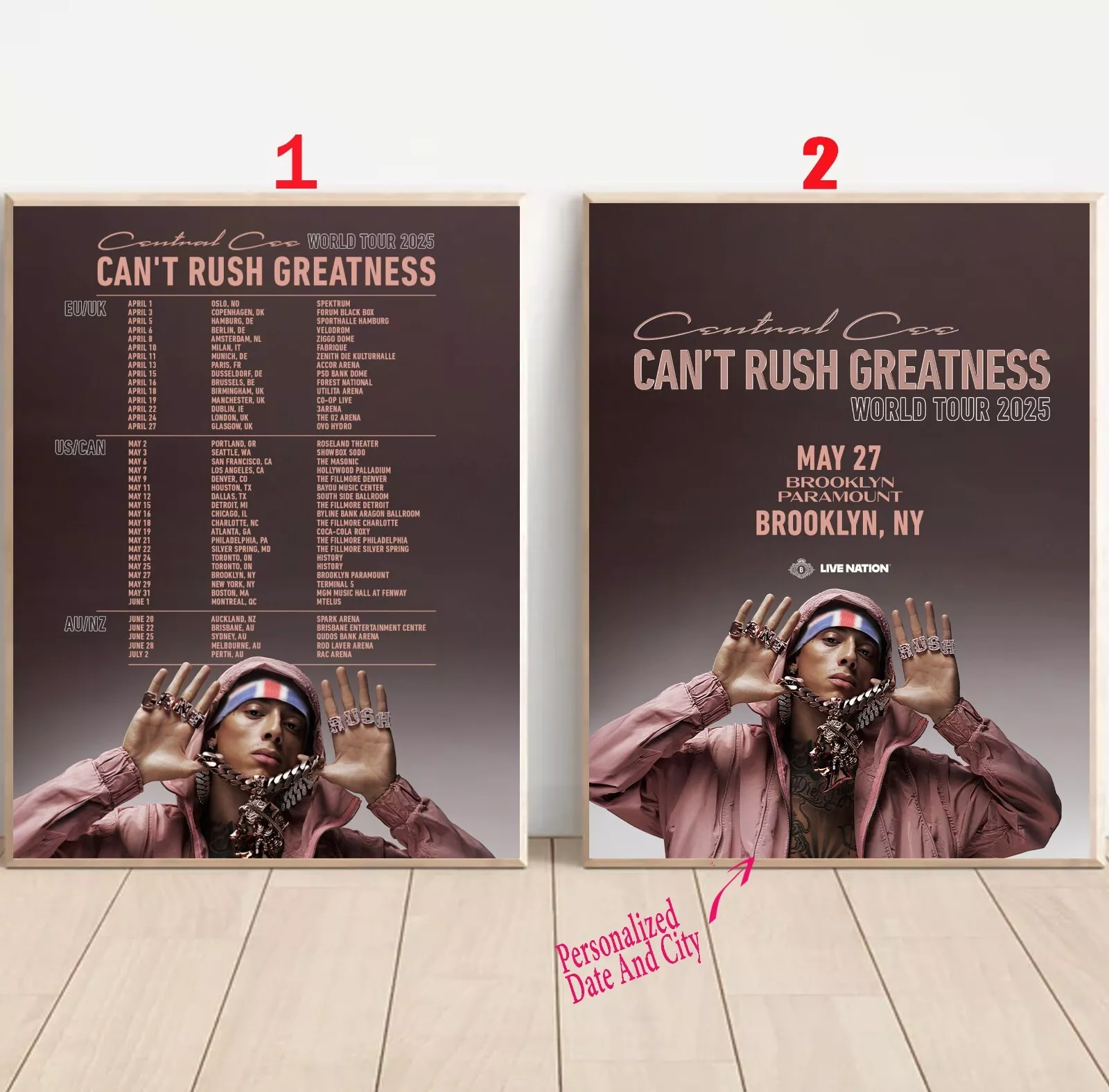Custom Central Cee “Can’t Rush Greatness” World Tour 2025 Poster
