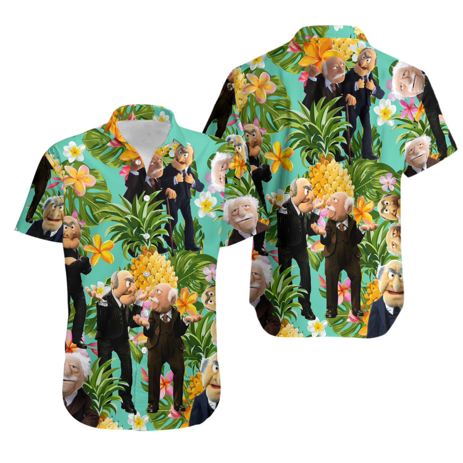 The Muppet Statler And Waldorf Pineapple Tropical Hawaiian Shirt