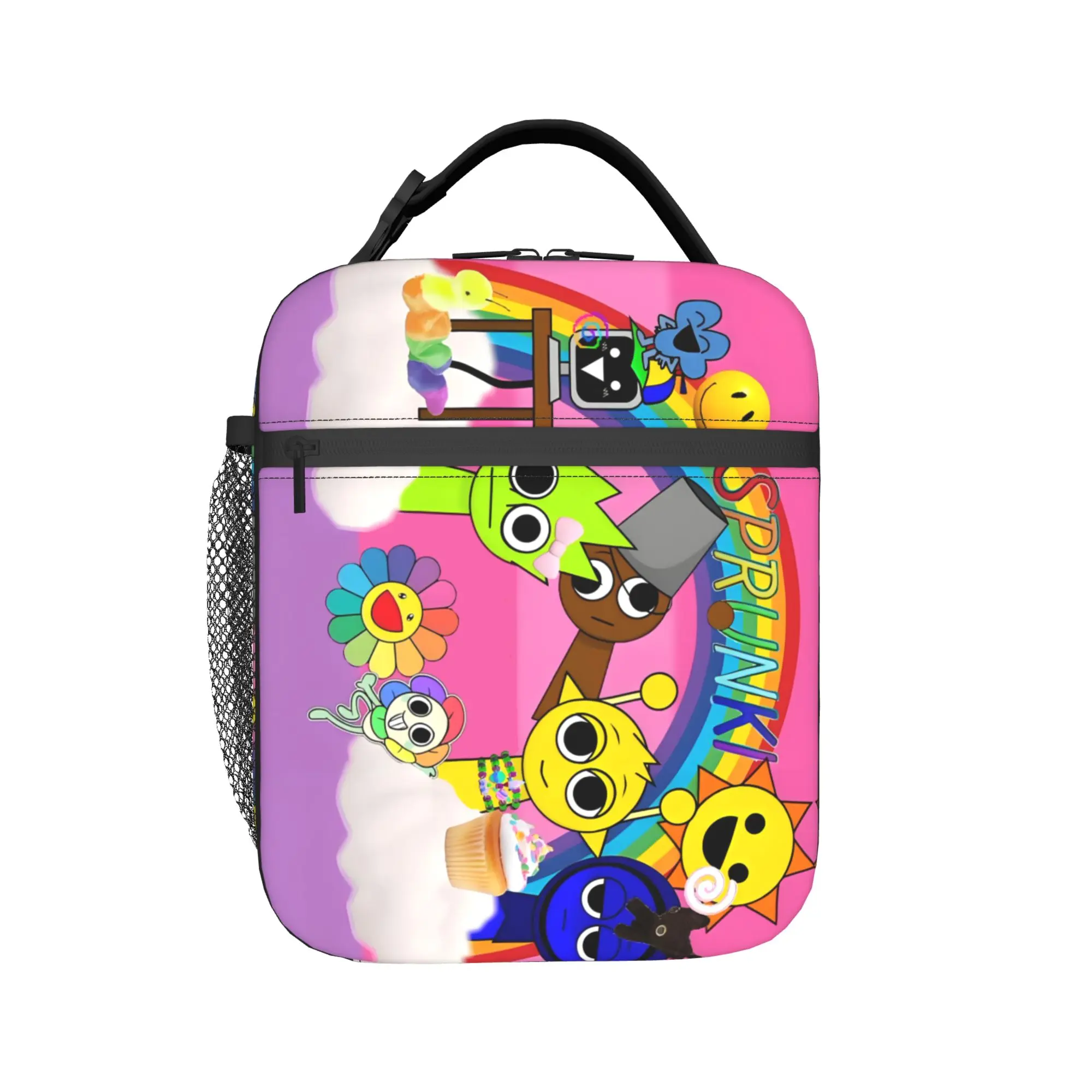 Sprunkies Insulated Lunch Tote Bag Women Men Music Game Resuable Thermal Cooler Food Lunch Box Outdoor Camping Travel
