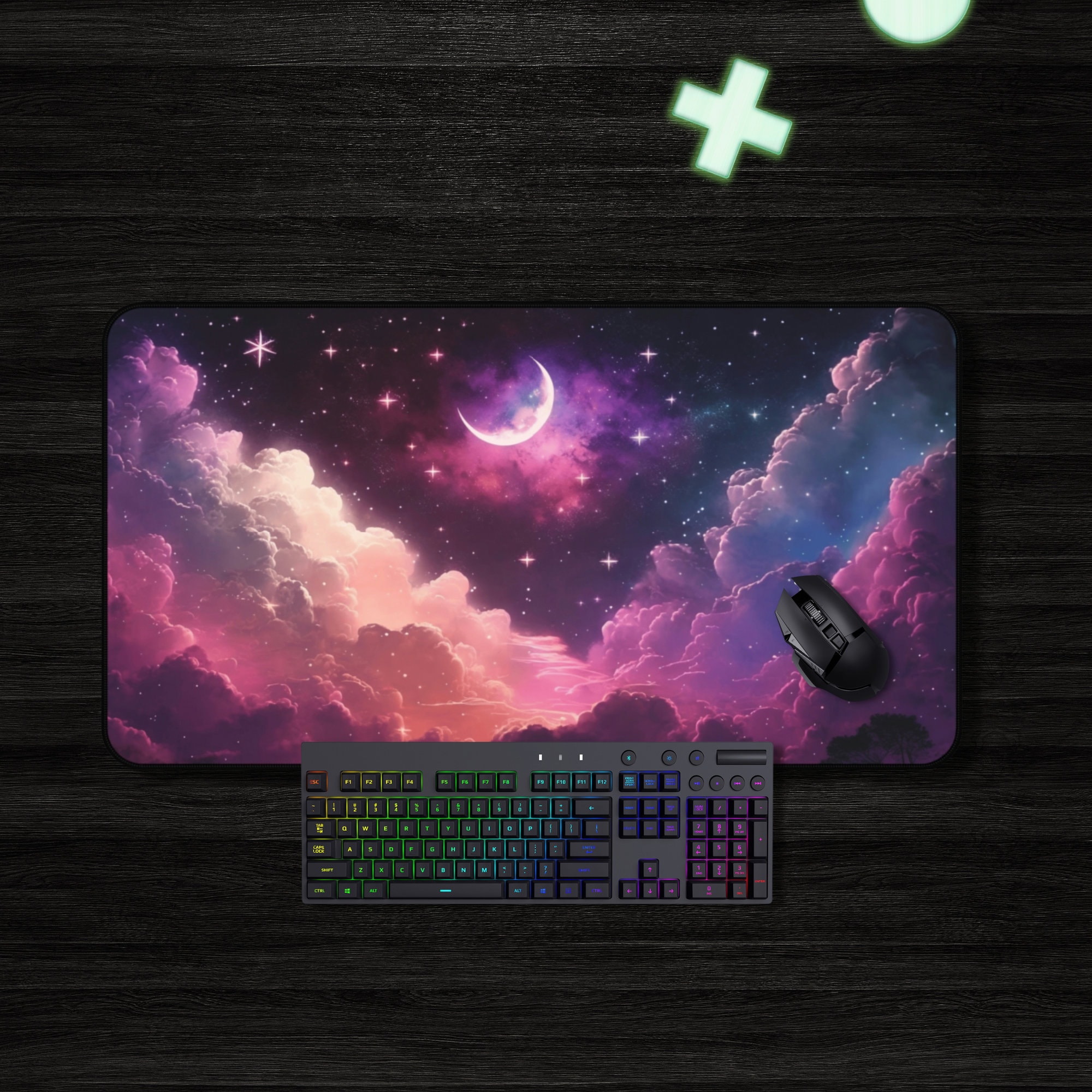 Moon Gaming Desk Mat - Fantasy Themed Large Mouse Pad