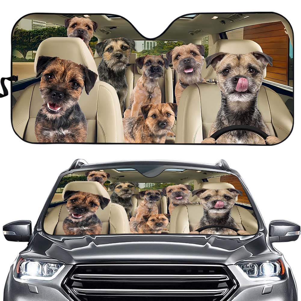 Border Terrier Car Sunshade, Border Terrier Car Sunshade, Terrier Car Decoration