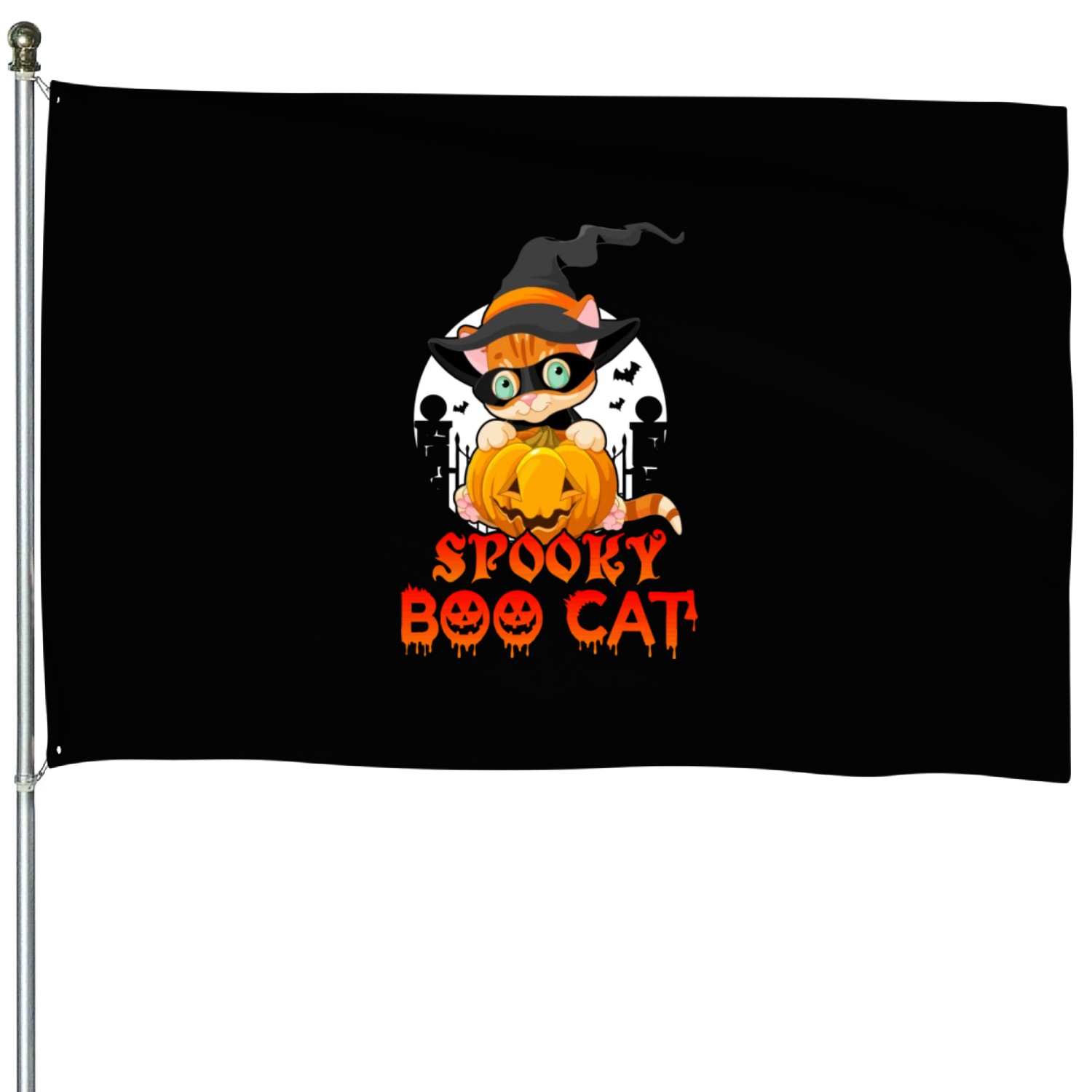 spooky boo cat House Flags