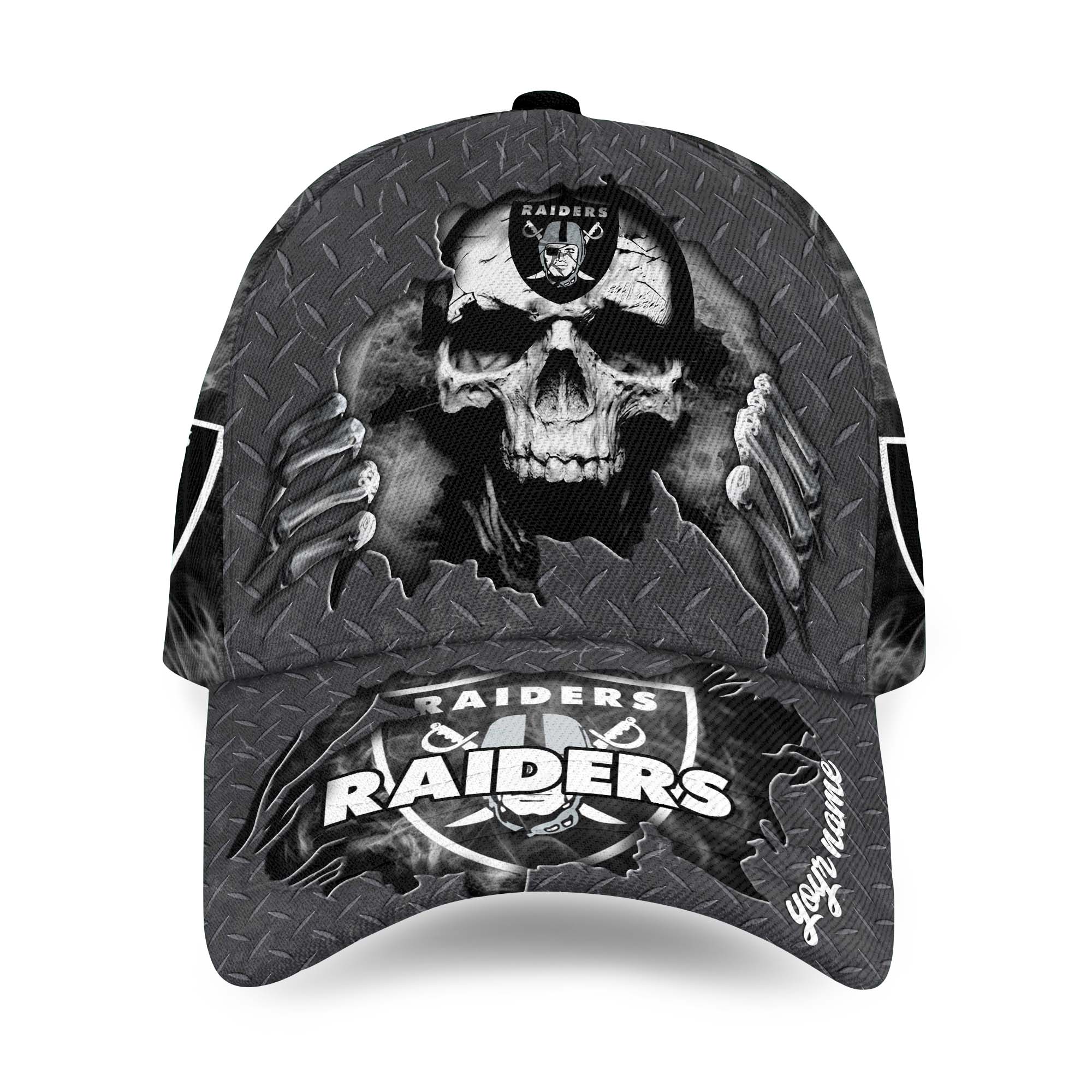 Personalized Las Vegas Skeleton All Over Print 3D Classic Cap, Raider Champions Football Cap, Game Day Football Cap