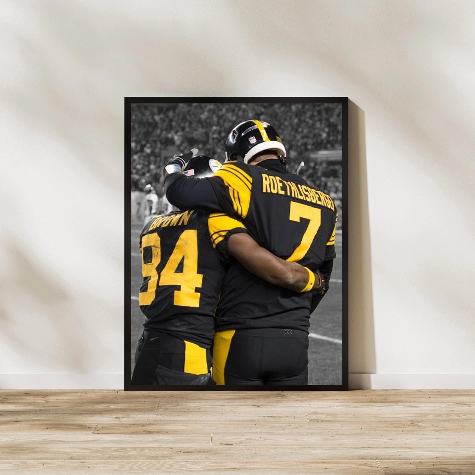 Antonio Brown & Ben Roethlisberger Steeler Art: Man Football Poster