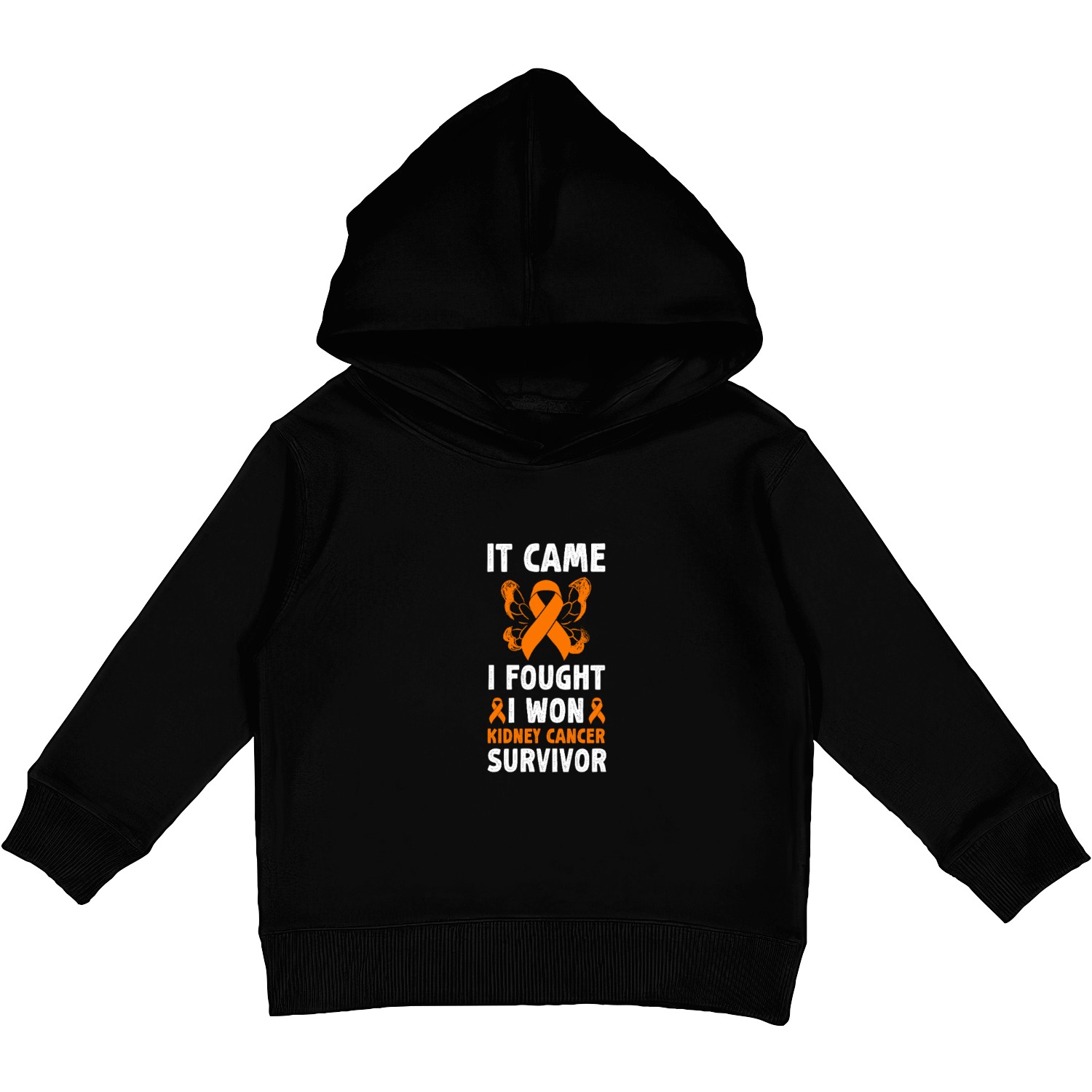 It came we fought I won Kidney cancer Survivor Kids Pullover Hoodies