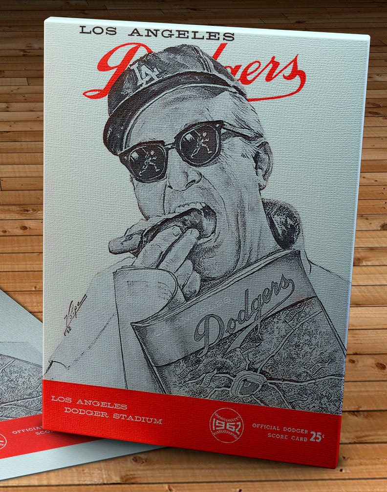 1962 Vintage Los Angeles Dodgers Program - Hot Dog - Canvas Gallery Wrap