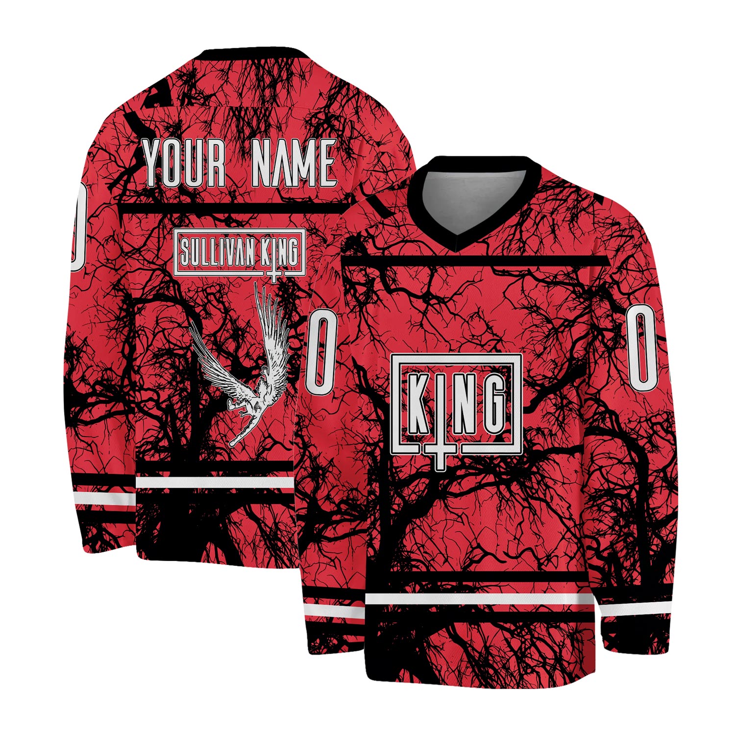 Sullivan King Rave Jersey, Dark Raven Hockey Shirt, Gothic Bass Vibes Festival Outfit