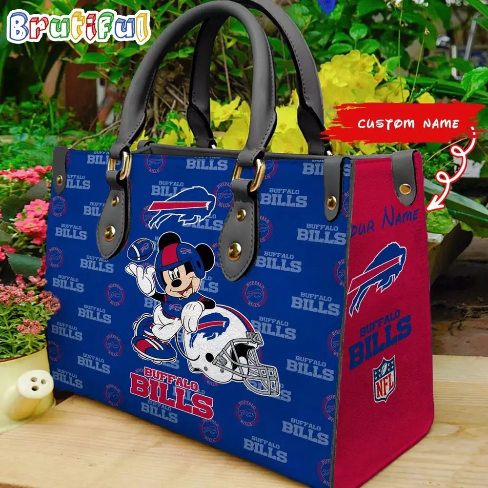 Personalized Buffalos Team Billss Football Bag, Leather Handbag