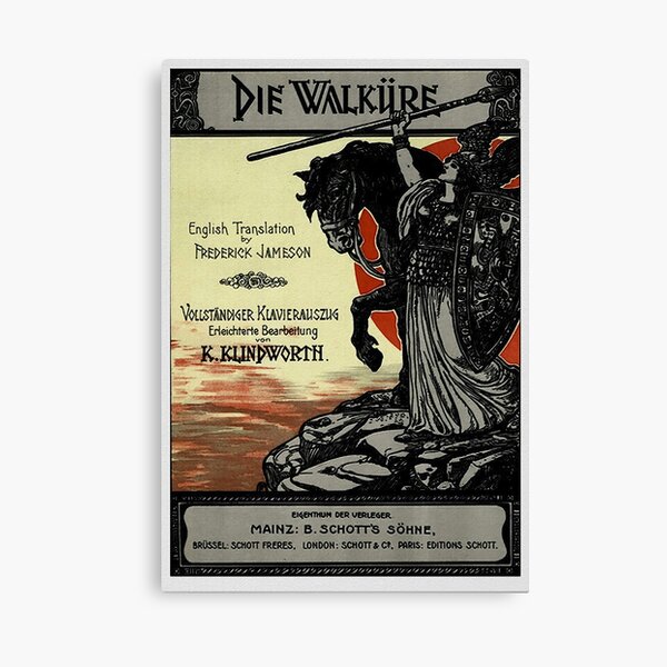 Vintage Poster, Wagner's opera Die Walküre, 1899 Canvas