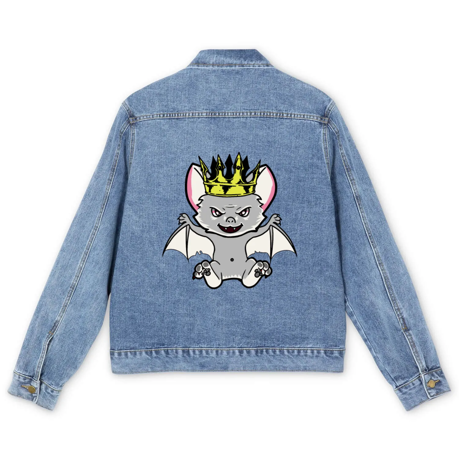 cute animals Halloween bat creepy Men's Denim Jackets