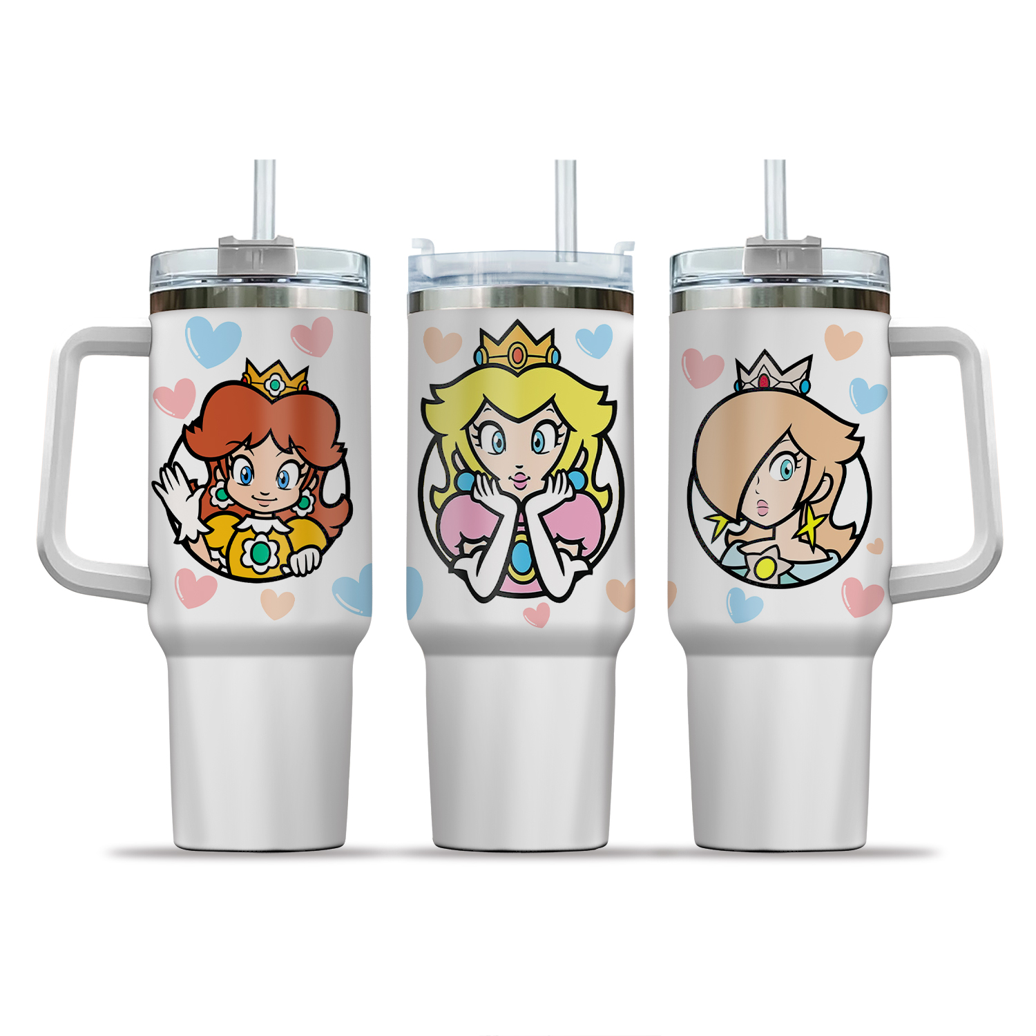 Custom Personalized gift Nintendo Princess Peach Daisy Rosalina 40oz Tumbler with handle