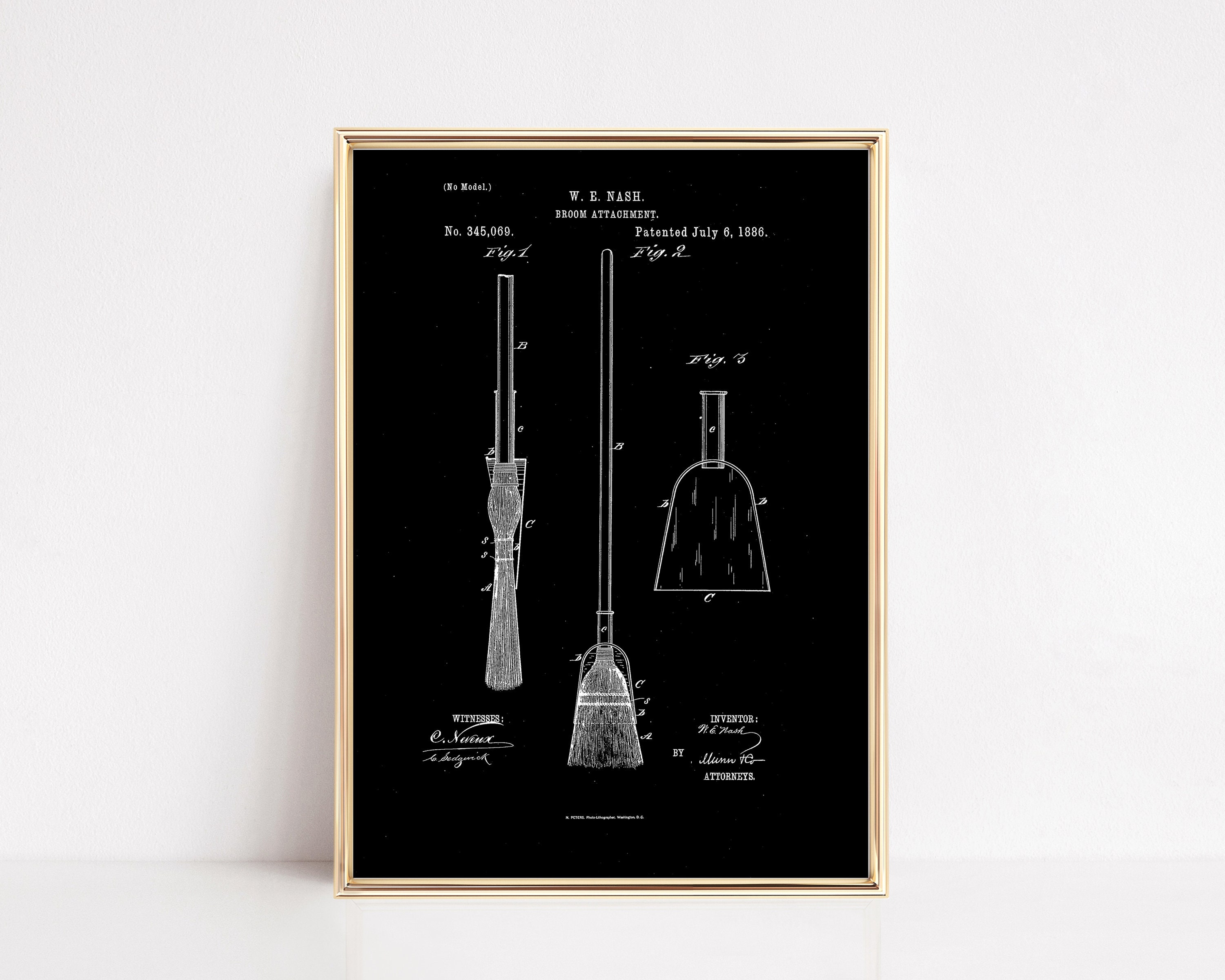 witchy wall art | vintage halloween decor | patent print | halloween wall art | spooky art