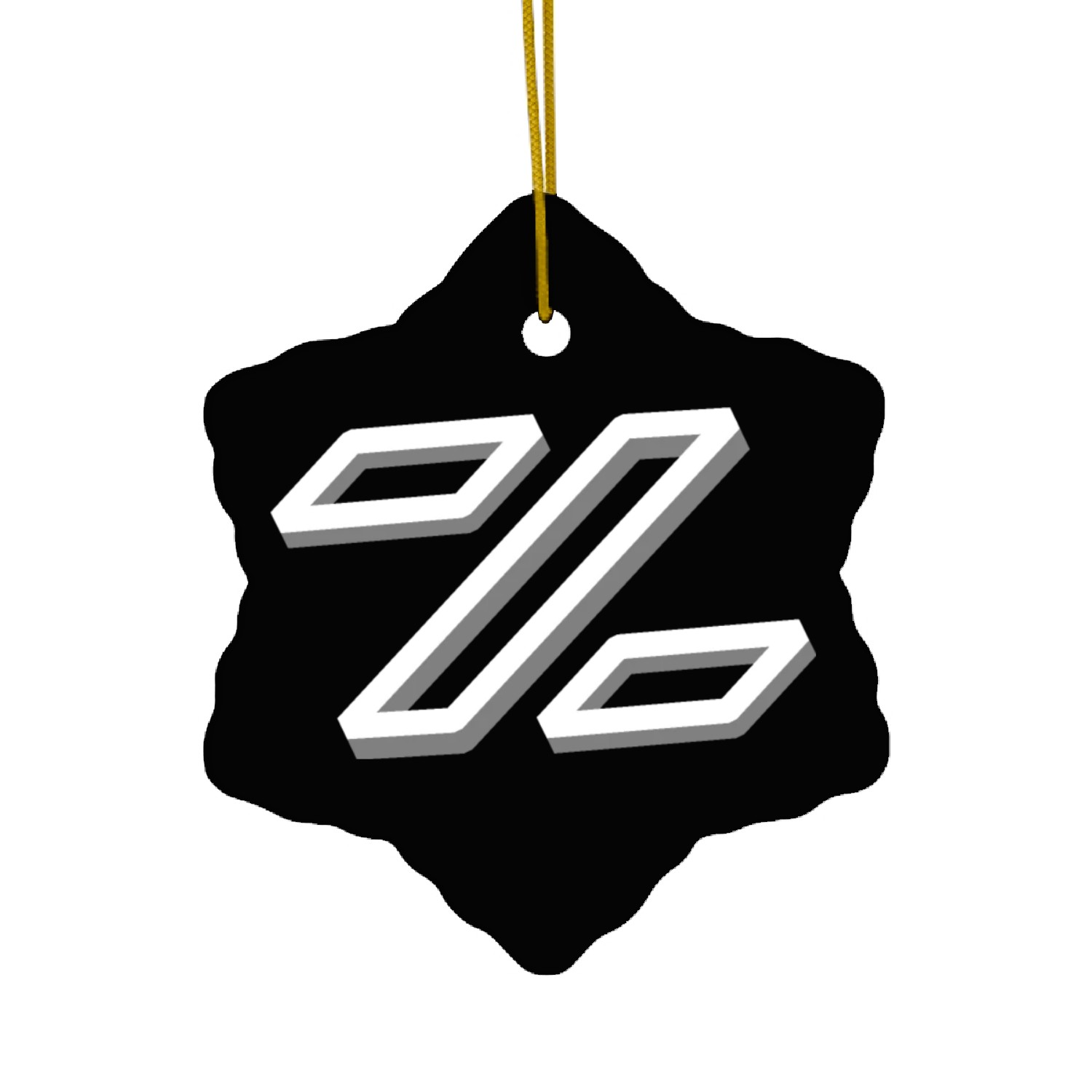 3d letter Z "White Design" Ceramic Ornaments