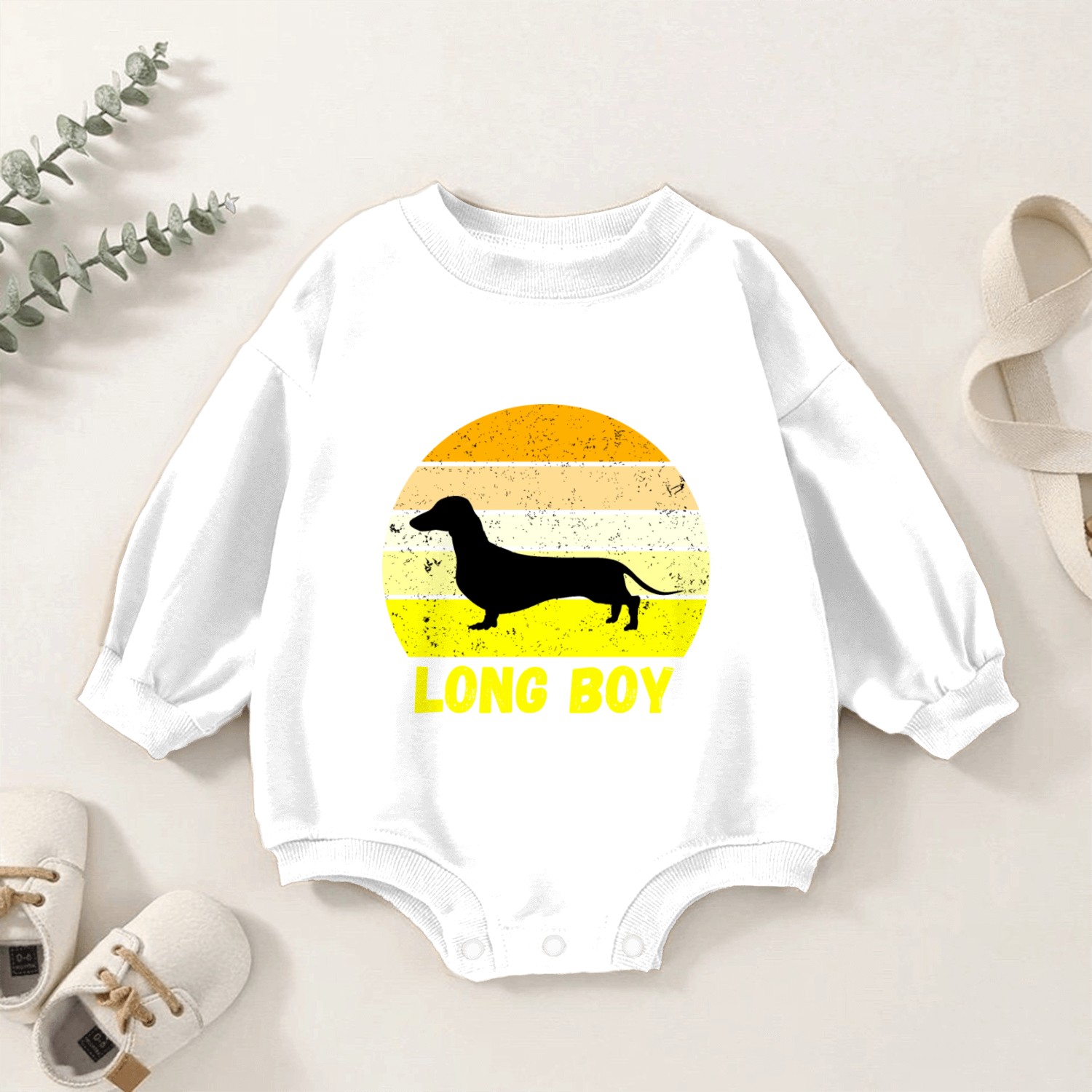 Dachshund Long Boy Baby Romper Sweatshirts