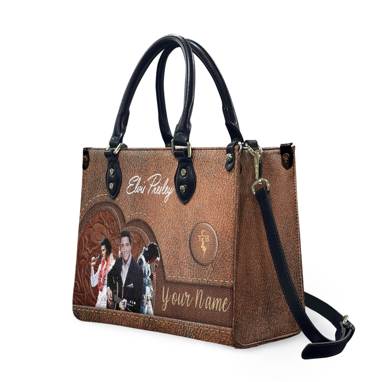 Personalized Elvis Presley Handbag, Women Leather Handbag, Music Lover Bag