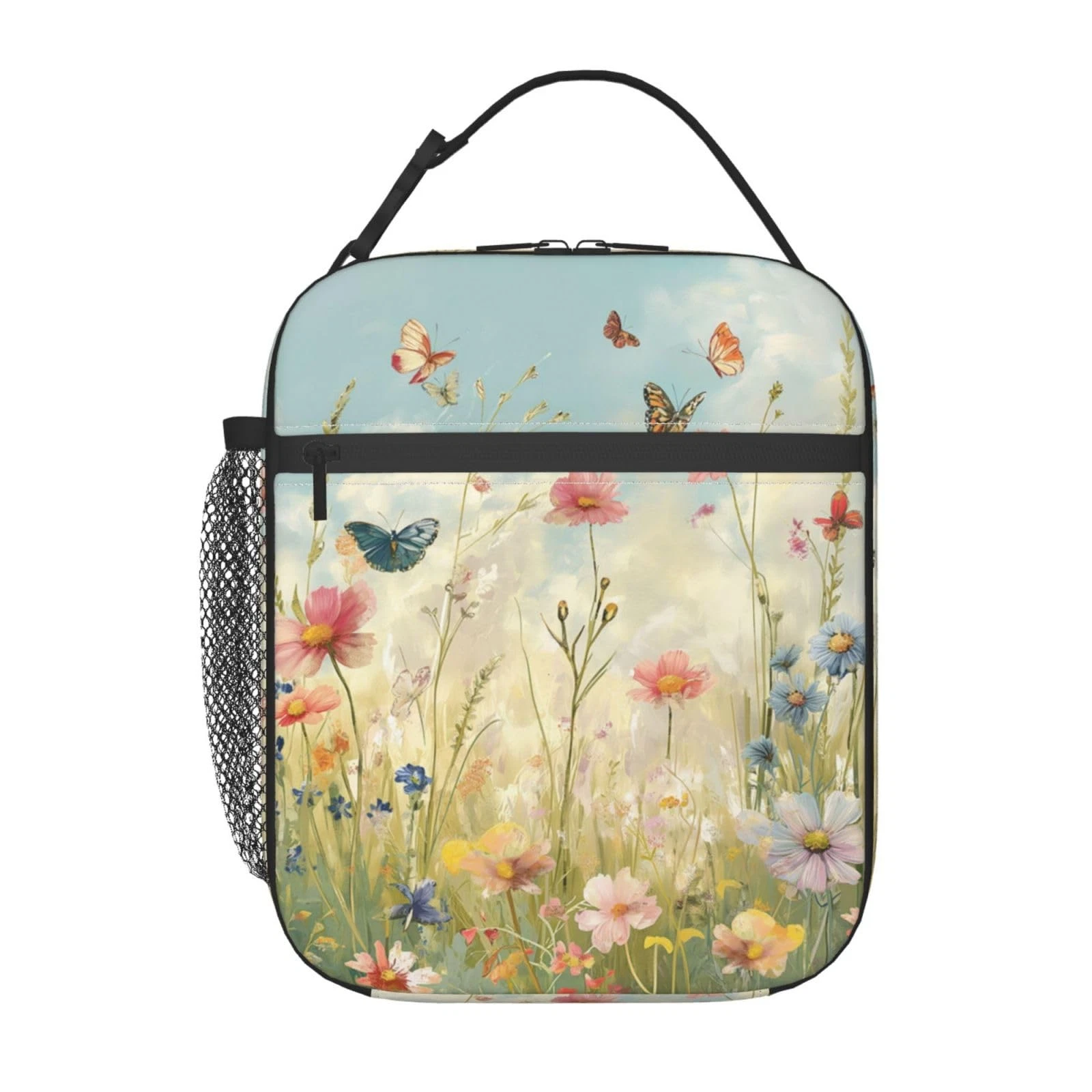 Flower Butterfly Lunch Bag for Kids Boys Girls