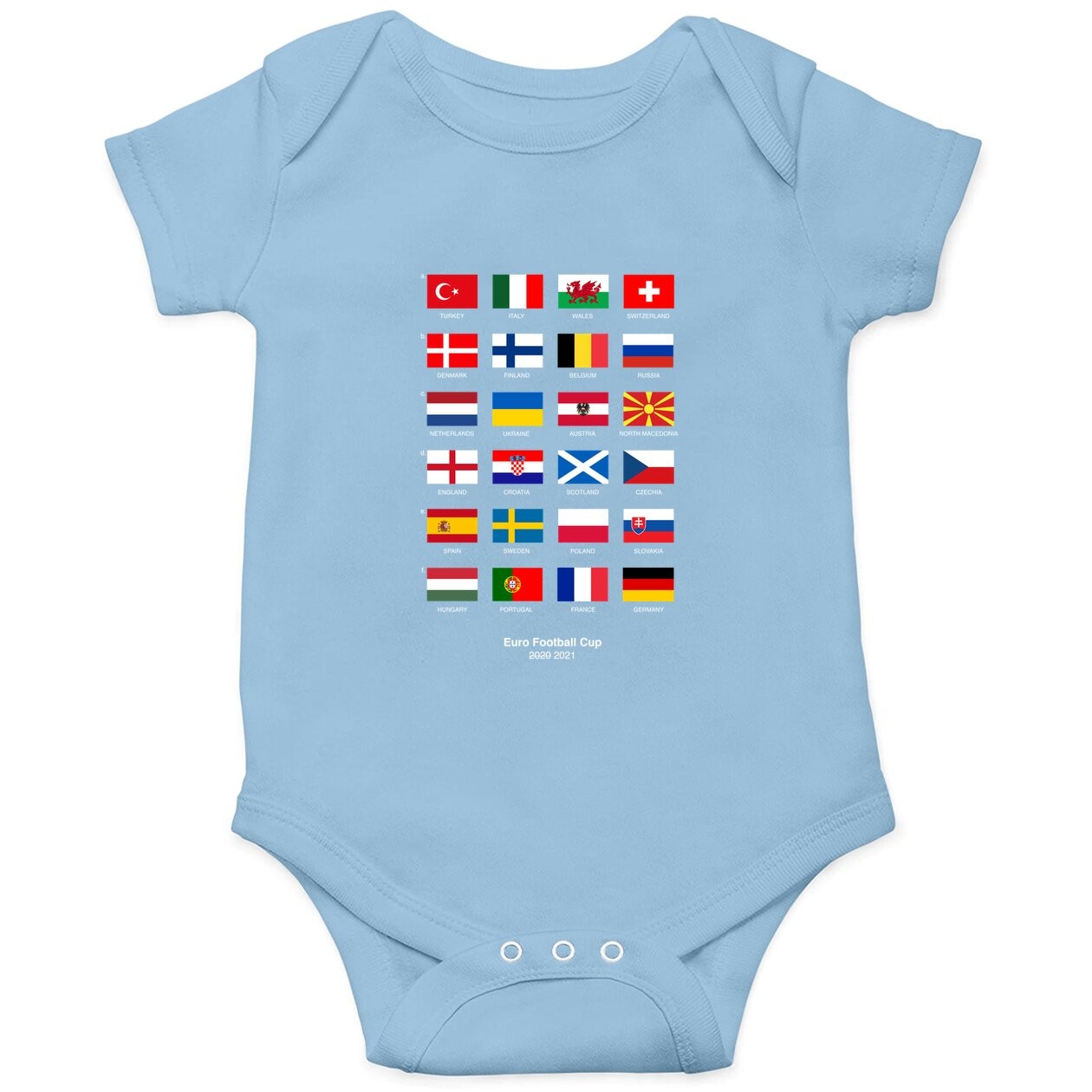 Euro 2021 Baby Bodysuit Teams Flags Football Cup