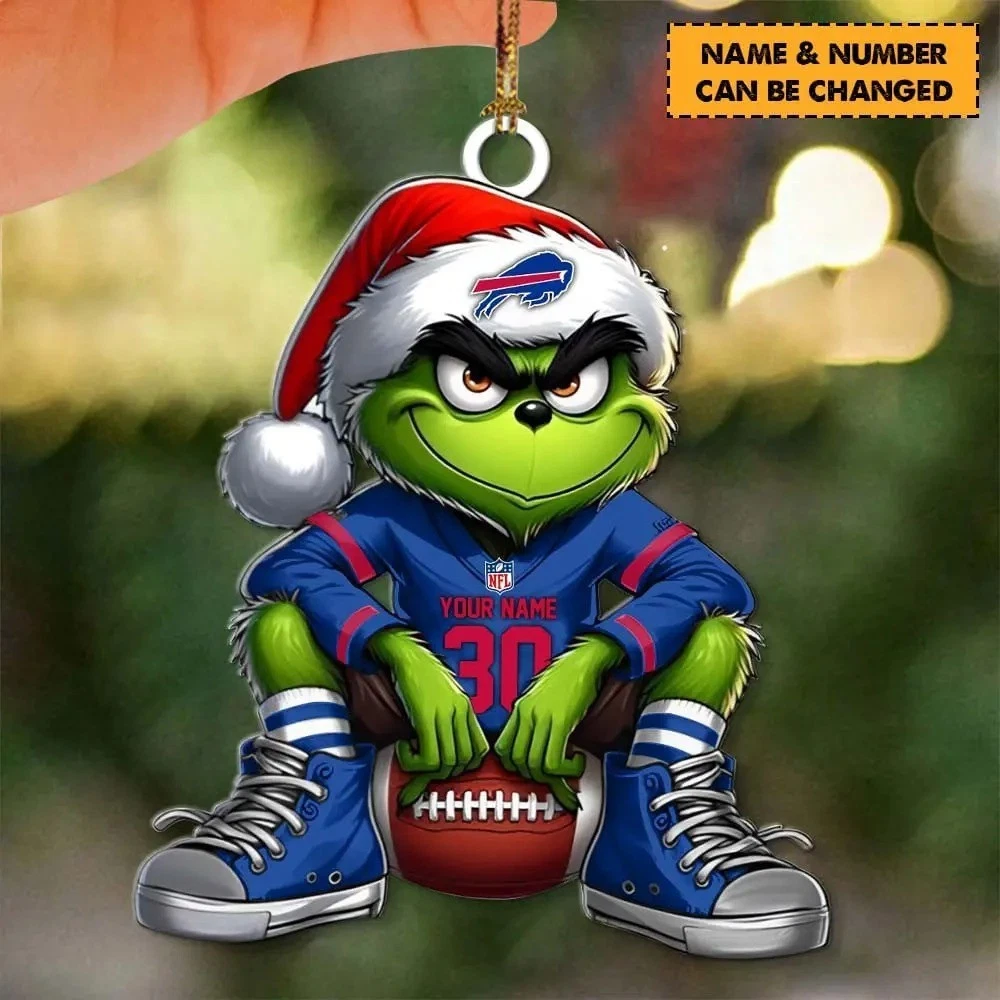 Personalized Buffalo Football Team Bills Christmas Ornament Holiday Gift Decor