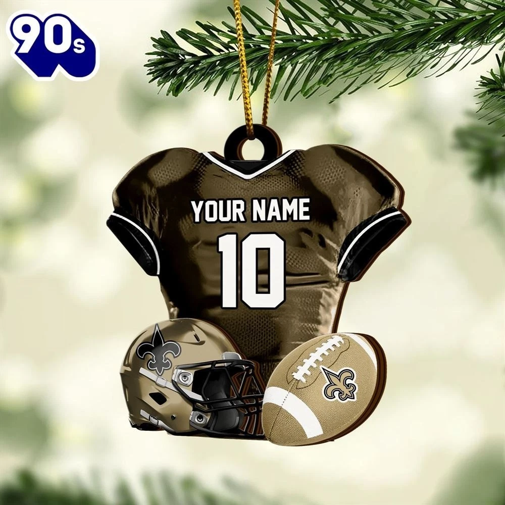 Personalized New Orleans Football Team Saints Christmas Ornament Gift Decor