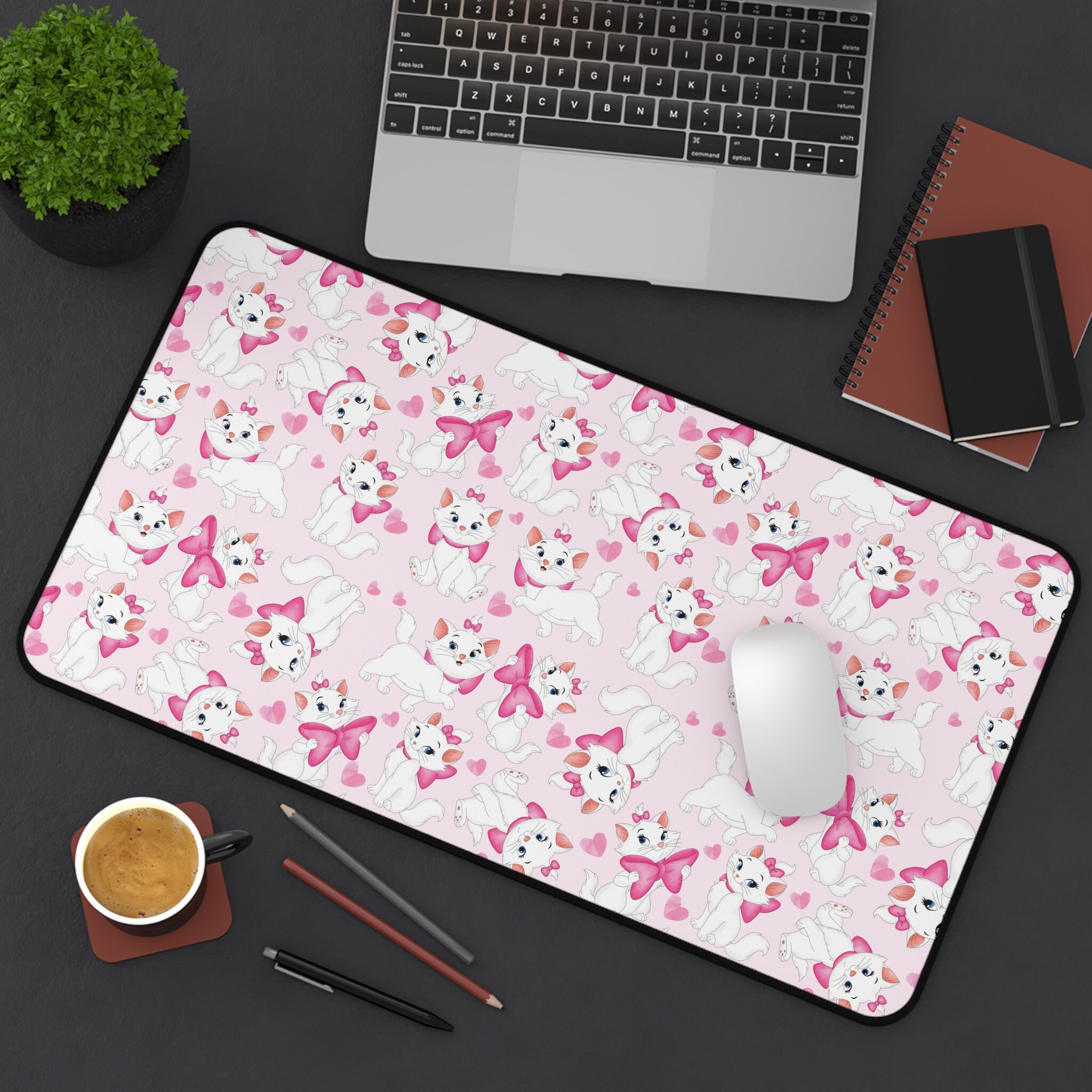 Magic Mouse Desk Mat, Marie Desk Mat, Pink Mouse Pad, Main Street Treats Desk Mat, Magic Kingdom Desk Mat, Pink Marie Magical Mouse Pad