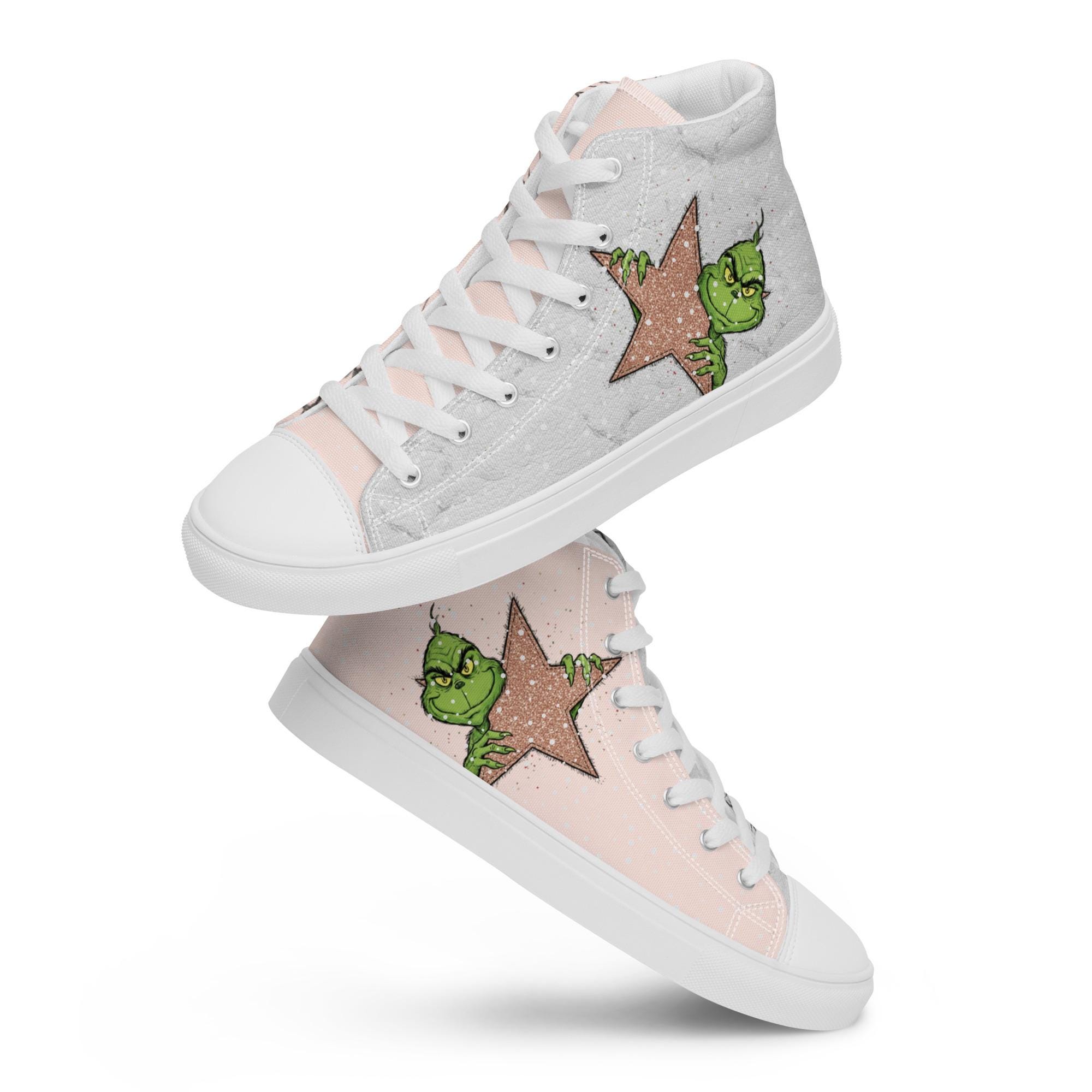 The funny character Christmas, Women's high top canvas shoes