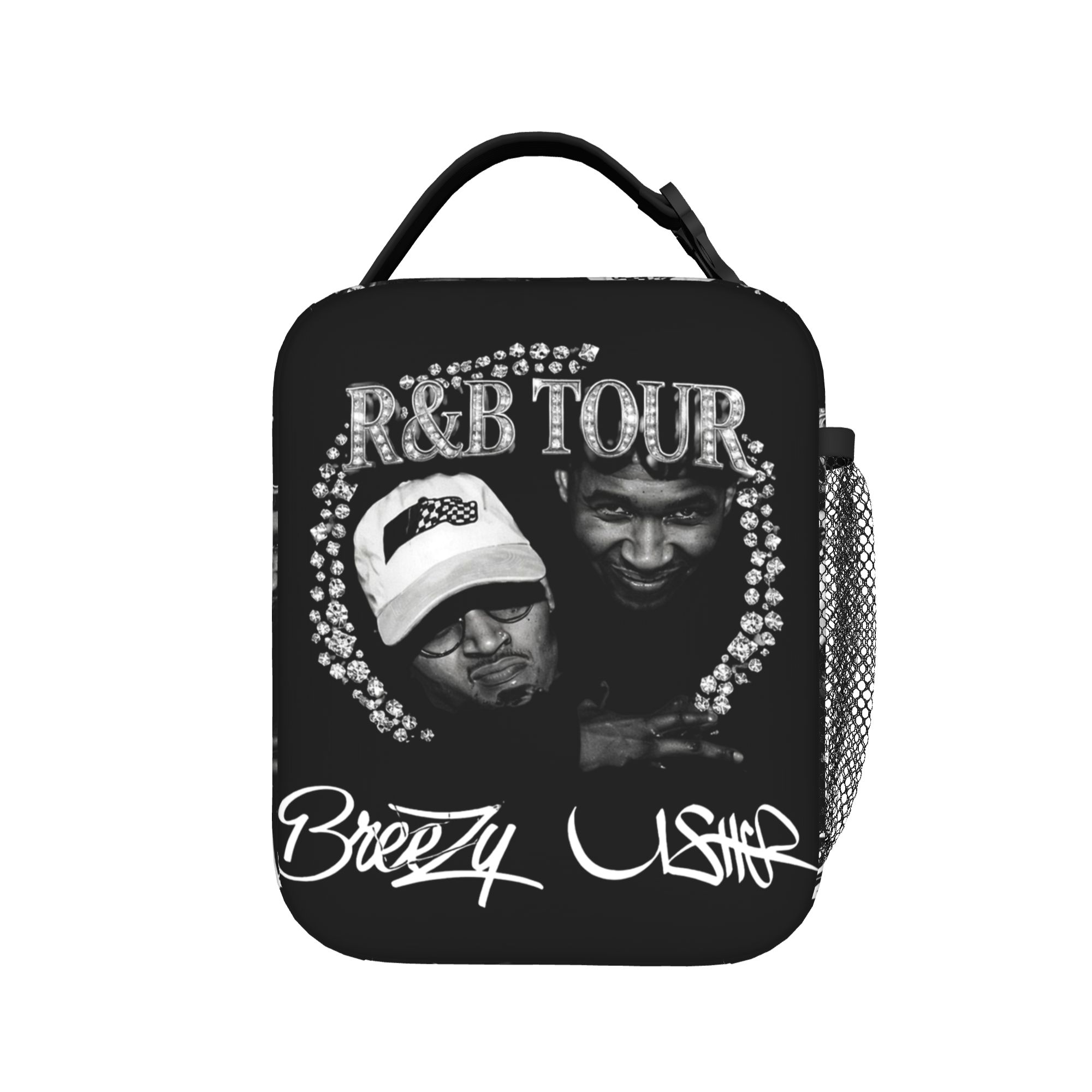 Chris Brown Usher R&B Tour 2026 Insulated Kids Lunch Bag Portable Thermal Cooler Bento Food Storage