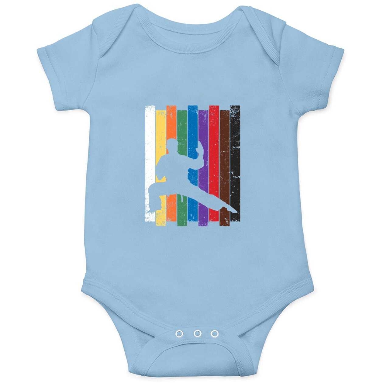 Karate Belt Baby Bodysuit Karate Silhouette Baby Bodysuit