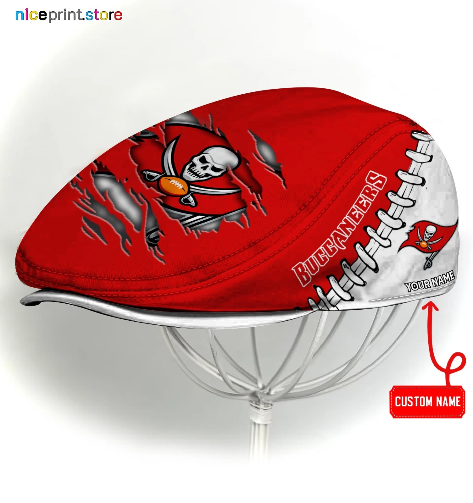 Tampa Bay Team Buccaneers Jeff Cap Buccaneers Newsboy Cap Golf Cap football Flat Cap