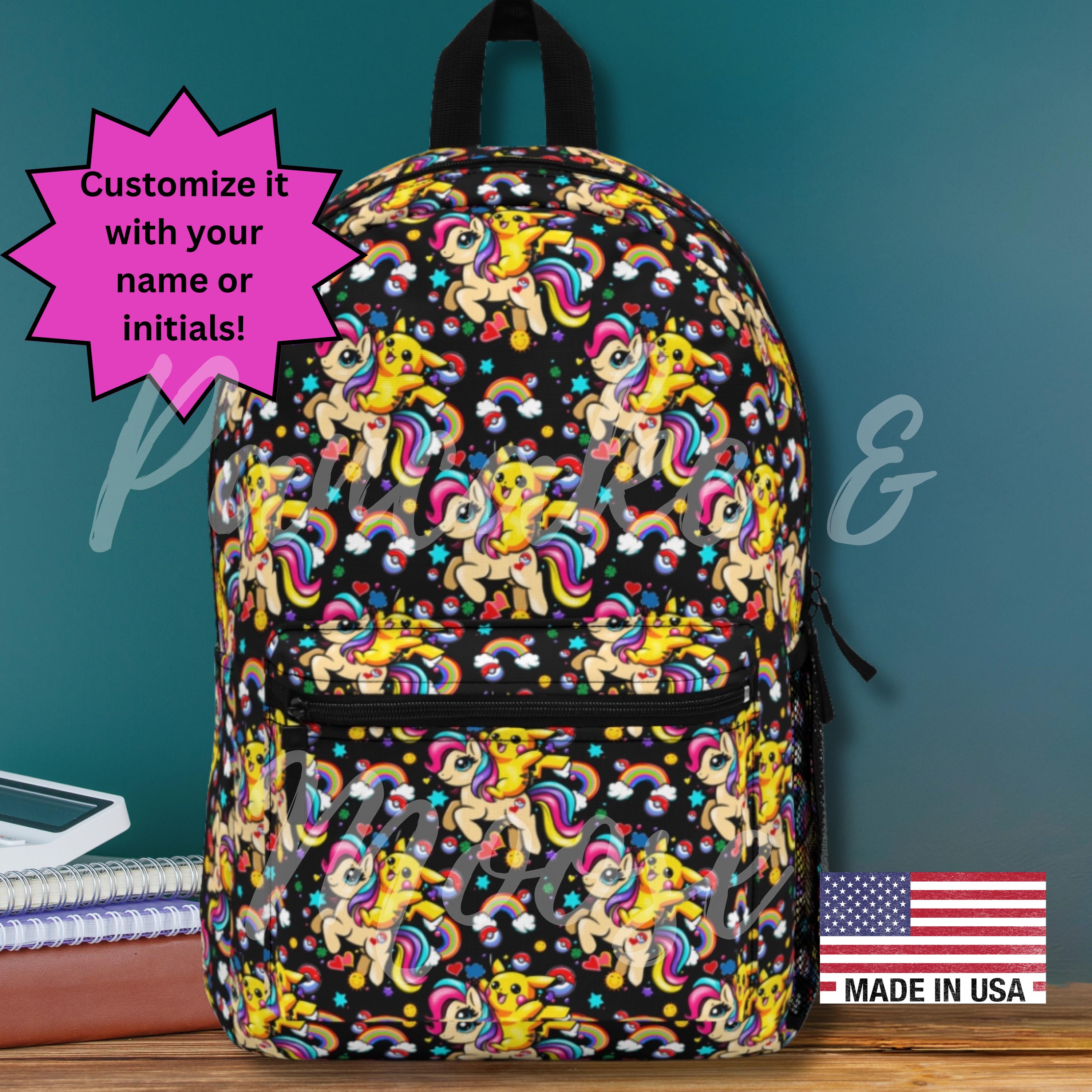 Rainbow Unicorn & Electric Pal Backpack Bold Kawaii Style for School or Travel
