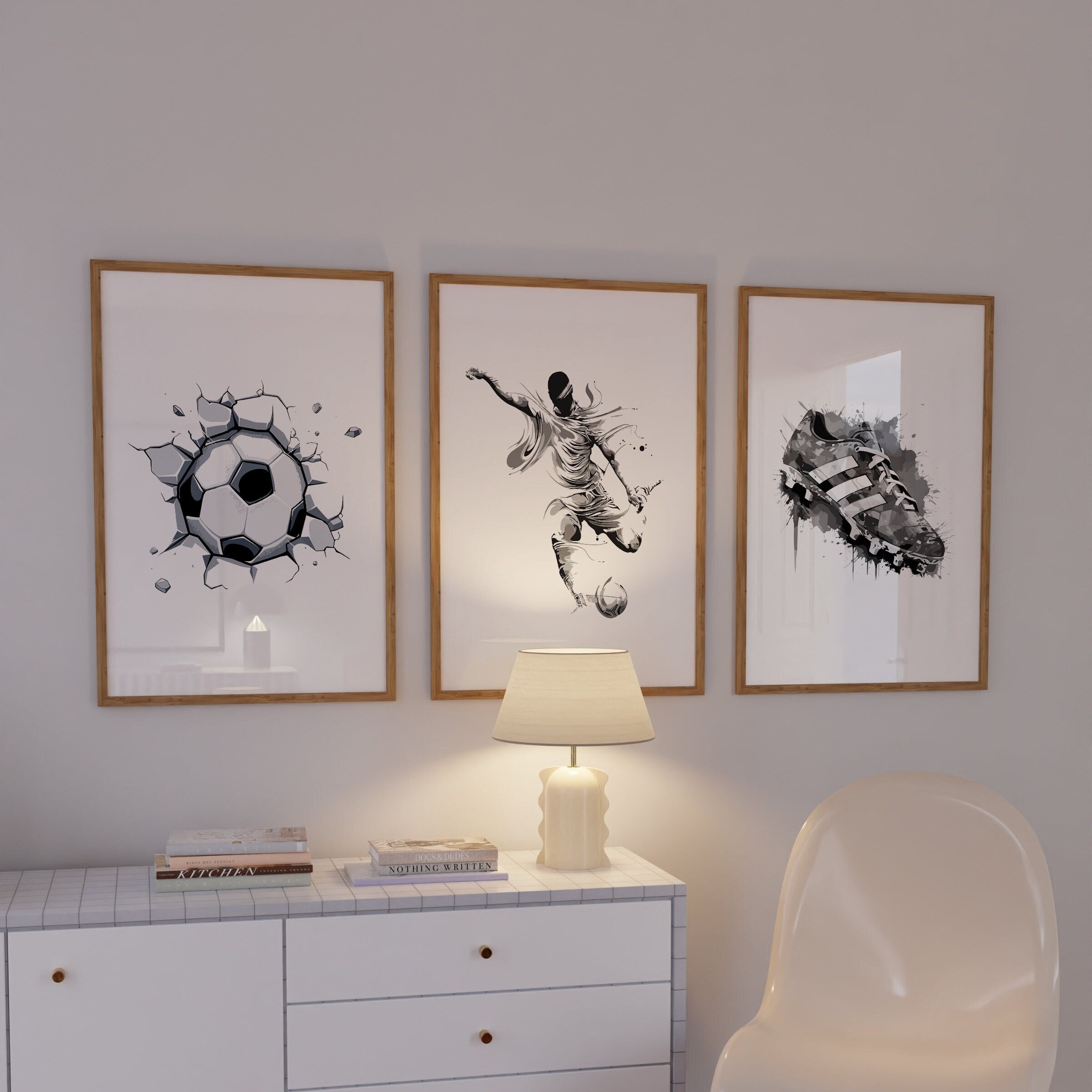 Football Gift Poster, Football Poster Set, Football Gift Poster, Football Prints, Football Gift Print, Football Wall Decor, Soccer Gift.