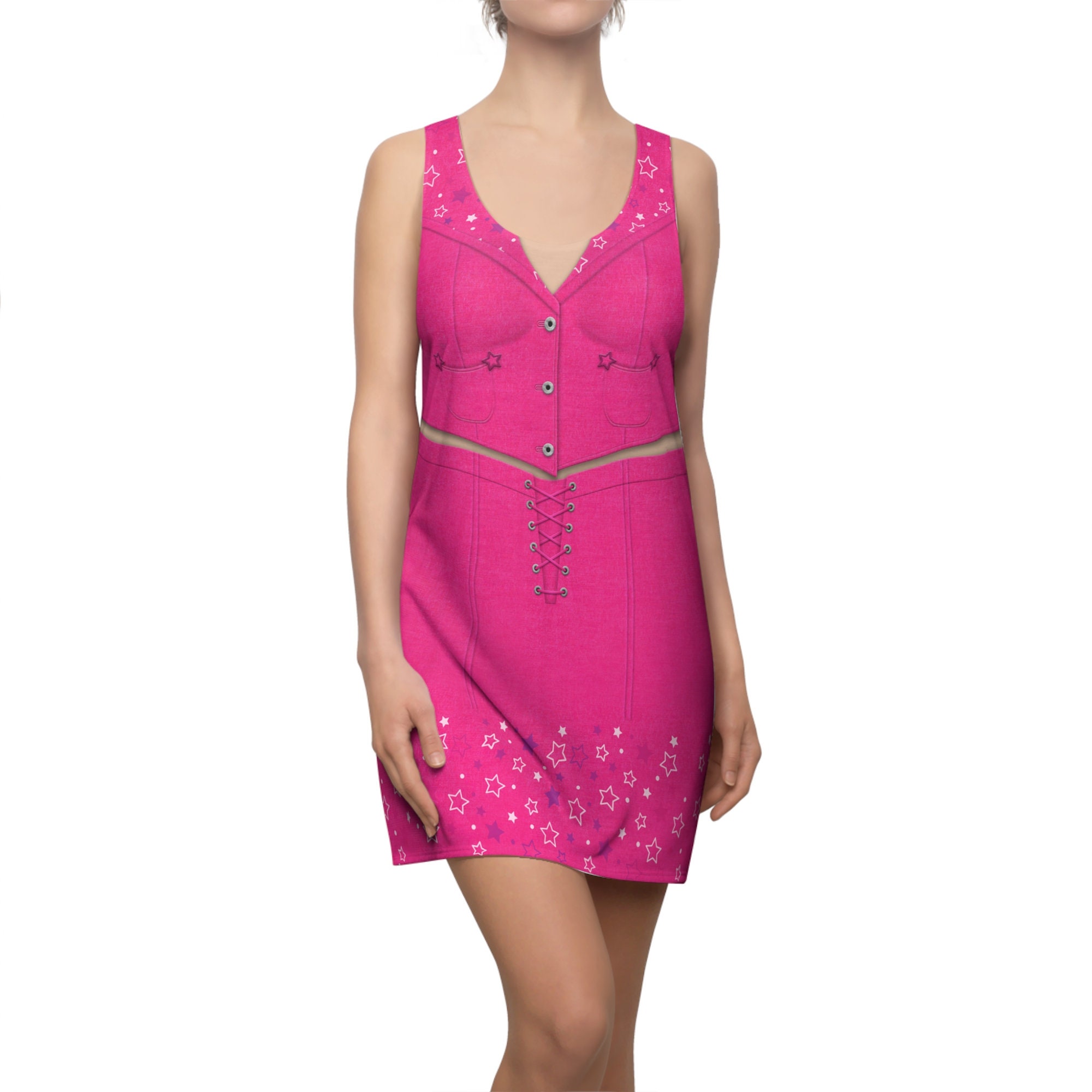 Margot Pink Cowgirl Dress, Hot Pink Star Dresses for Women