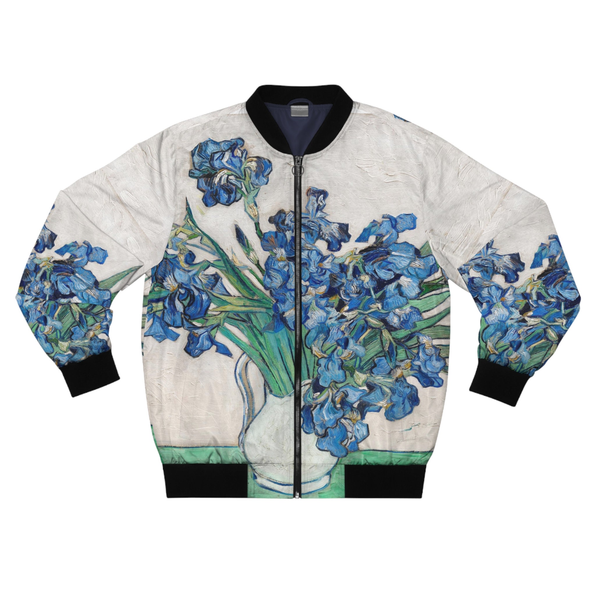 Van Gogh Vase with Flowers Men's Bomber Jacket (AOP),All Over Ptint Trendy Bomber Jacket,Cute Aesthetic Jacket