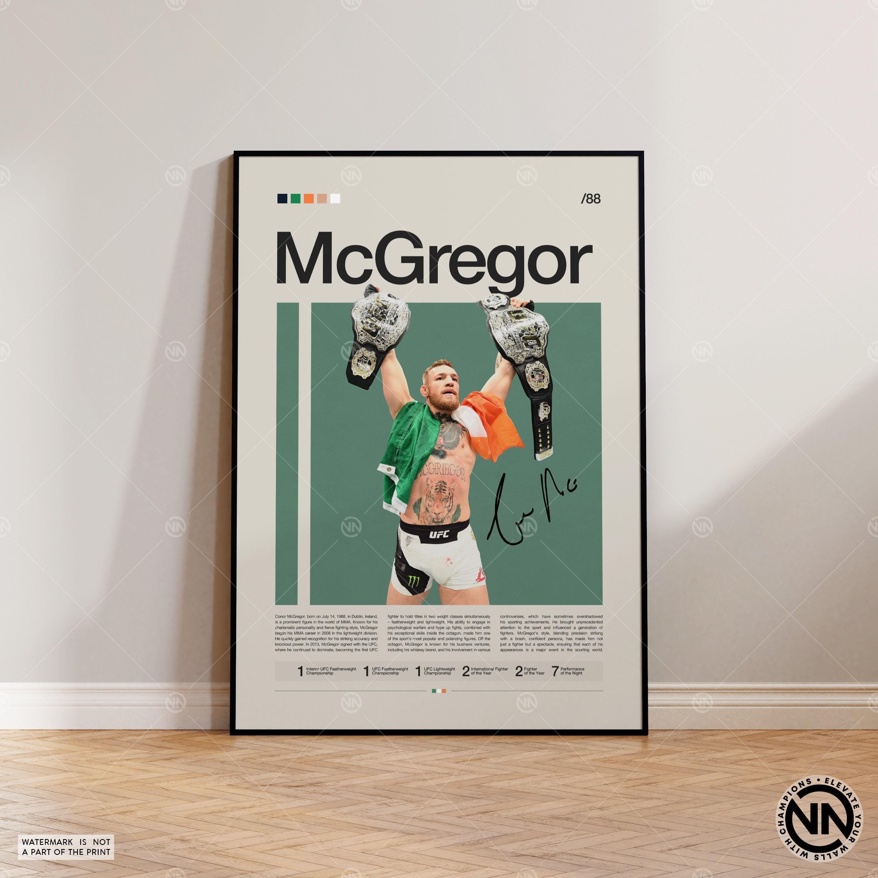 Conor McGregor Poster, MMA Poster, Boxing Poster, Sports Poster, Mid-Century Modern, Motivational Poster, Sports Bedroom Posters