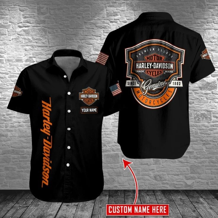 Personalized Harley Motor Racing Davidson Casual Button Down Shirt