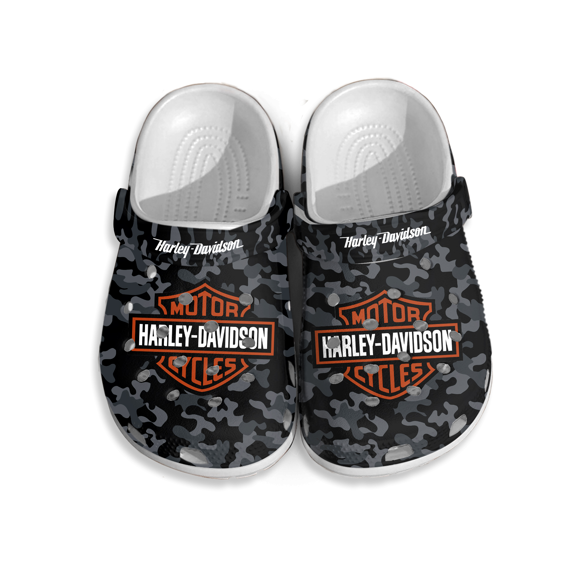 Custom Name Motorcycle Clogs Shoe, HLD Crocband Clog For Men And Women, HLD Clogs Sandals
