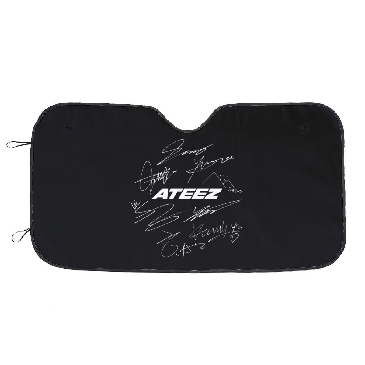 Ateez Logo & Signature Car Sun Shade | Kpop Car Sun Shade | Kpop Gift