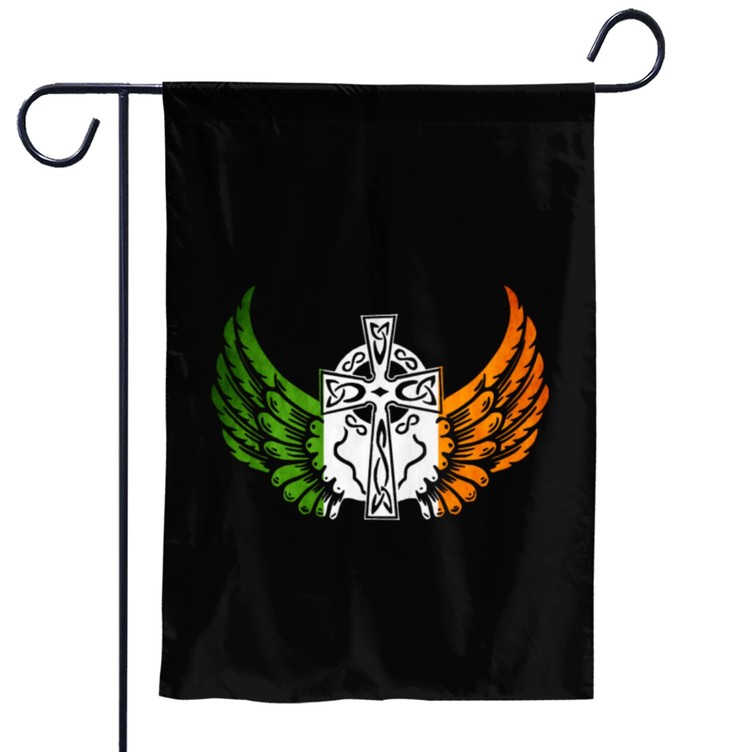 Irish Flag Design Celtic Cross Irish gift Garden Flags