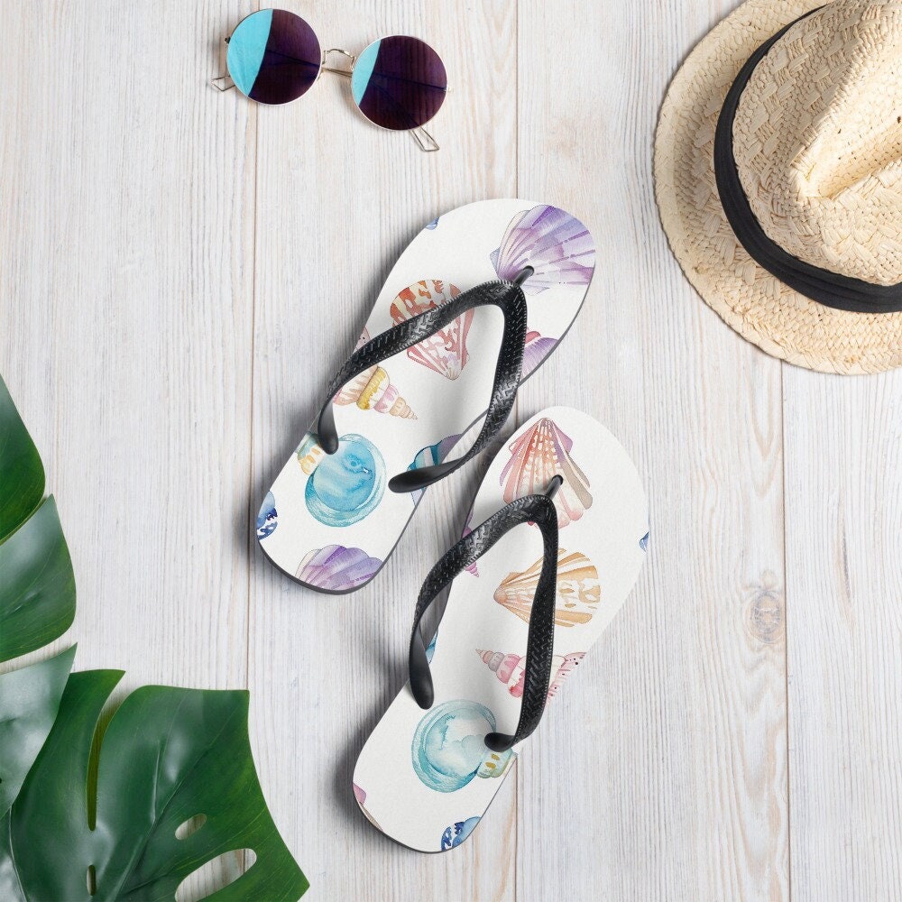 Seashells Flip-Flops - Summer Sandals, Beach Shoes