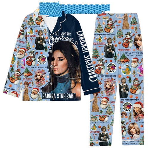 Barbra Streisand All I Want For Christmas Pajamas Set