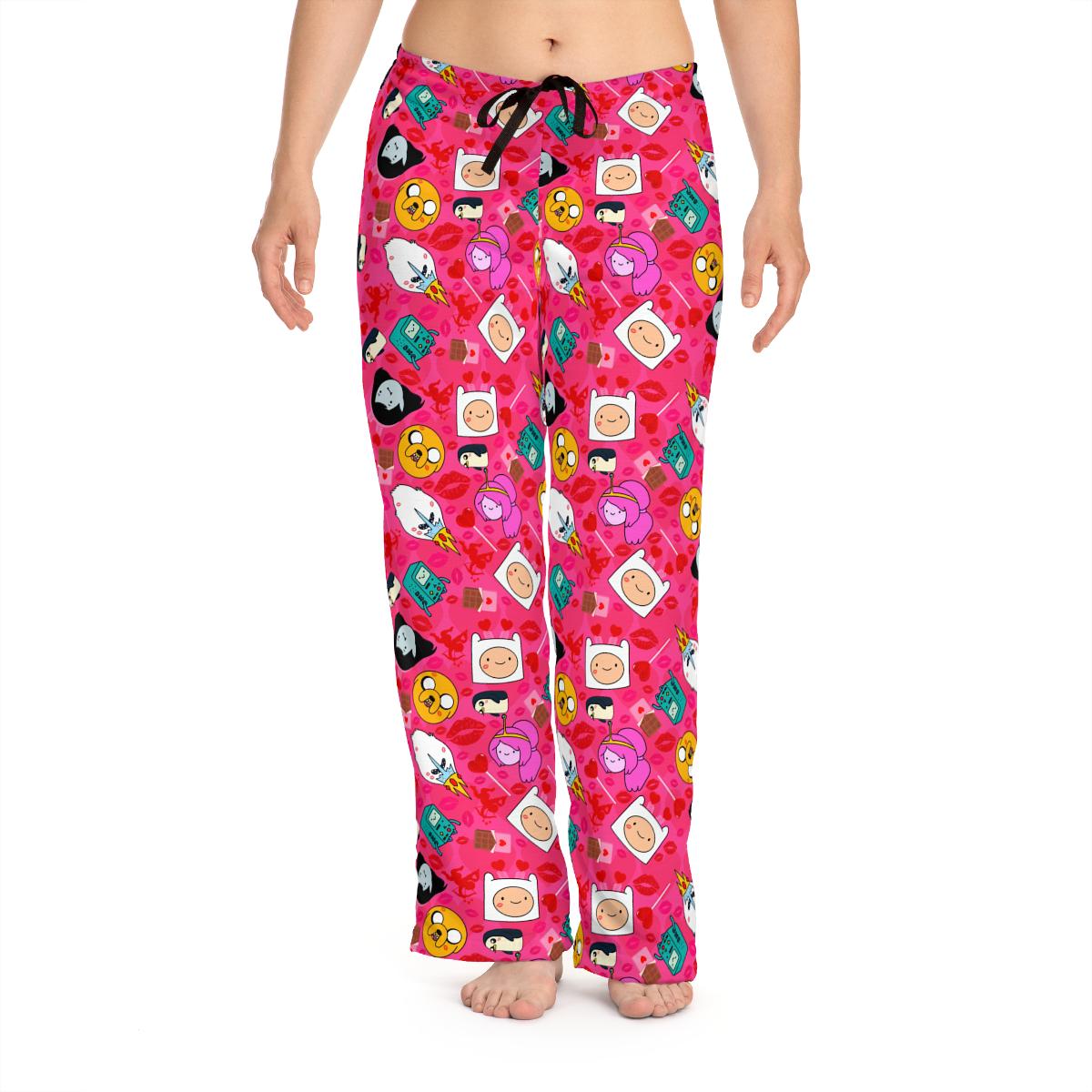 Adventure Time Valentine's Day Pants, Jake Finn BMO Marceline Princess Bubblegum Pajama Pants, Gift For Her, for Him