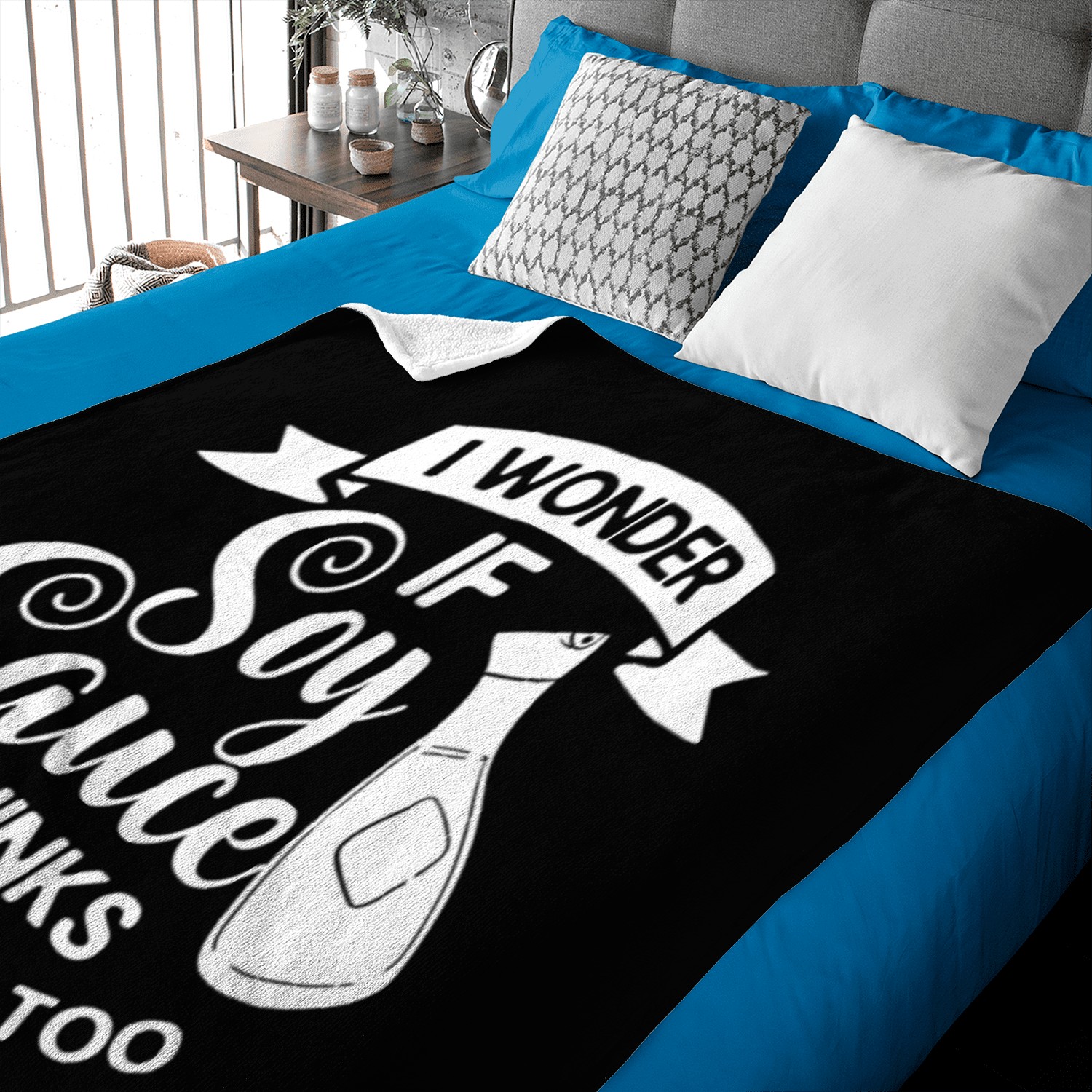 Soy Sauce Japanese Sushi Dark Ramen Noodles Bottle Baby Blankets