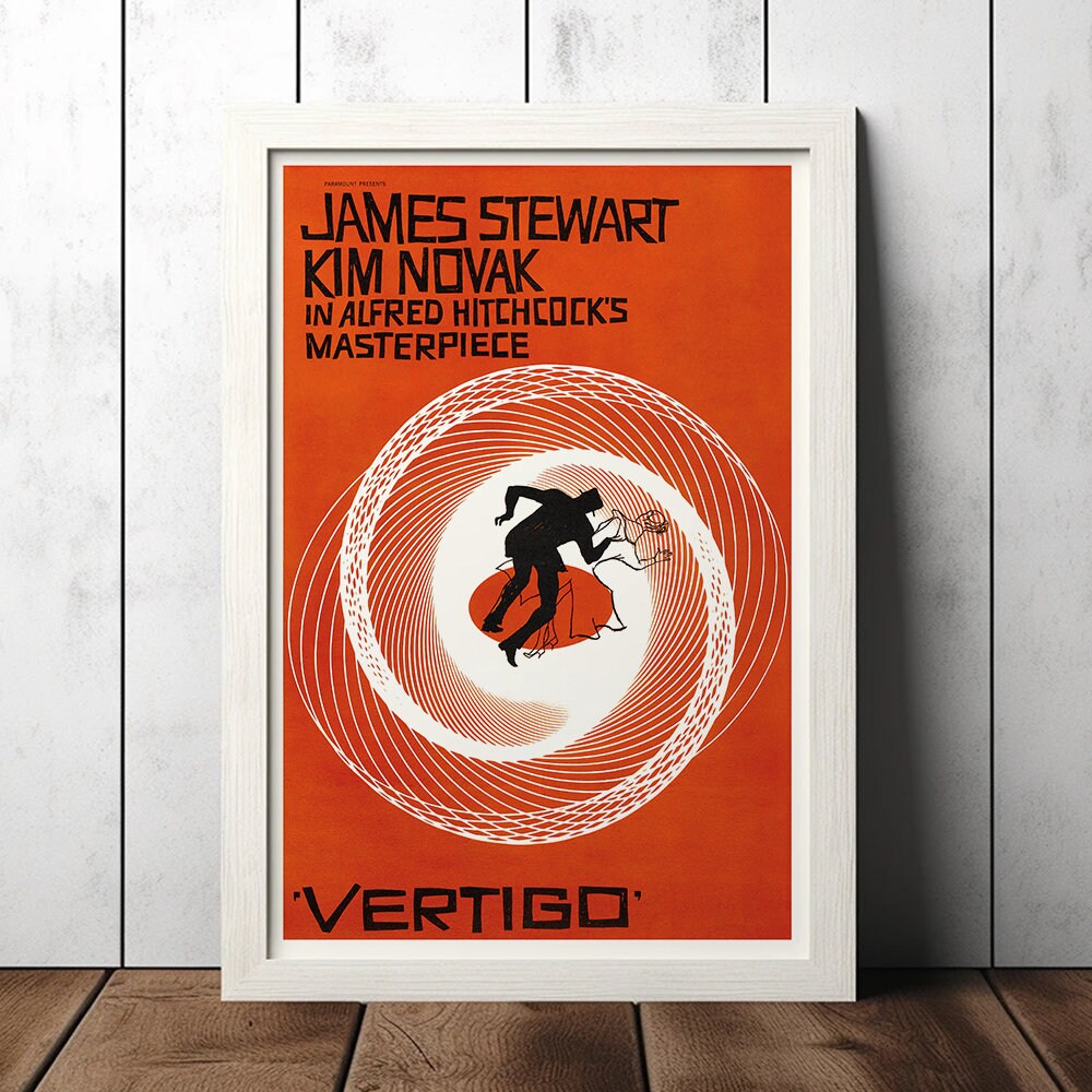 Vertigo (1958) Classic Vintage Movie Poster - Film Fan Collectibles - Home Decor - Wall Art - Poster Gifts
