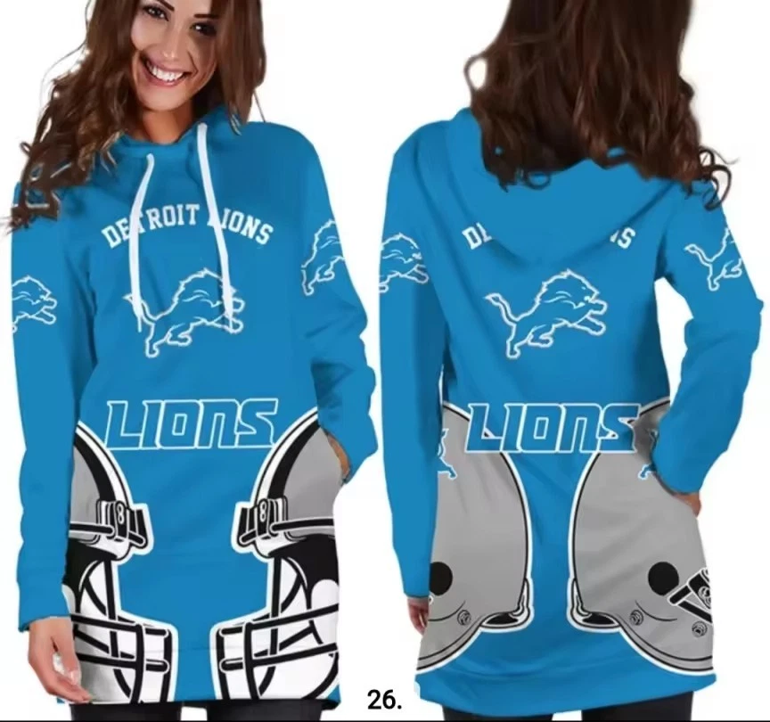 Detroit Lions Women's Blue Pullover Hoodie