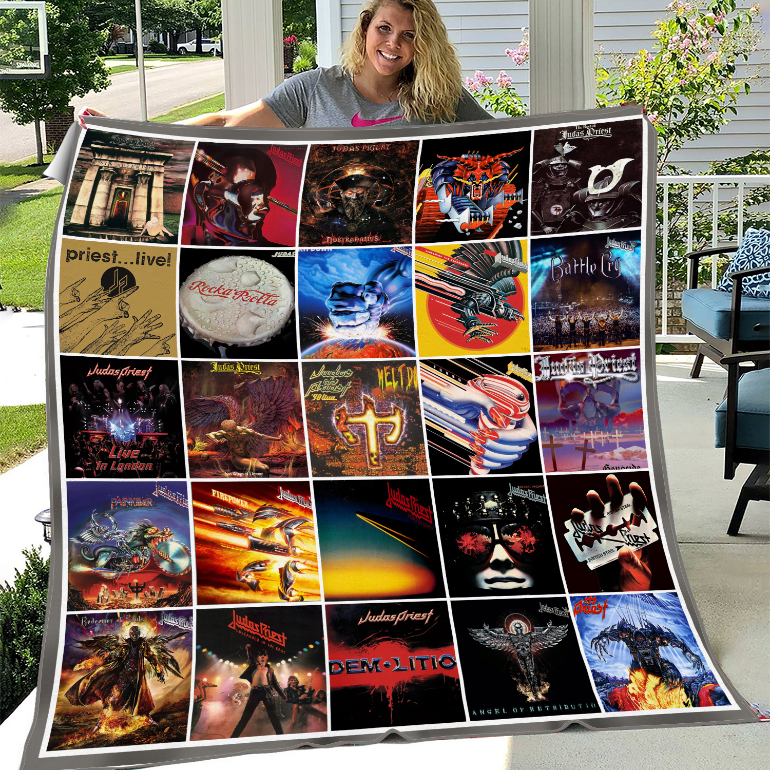 Judas Priest Cover Poster Fleece Blanket | Music Lover Gift | Music Tour Merch