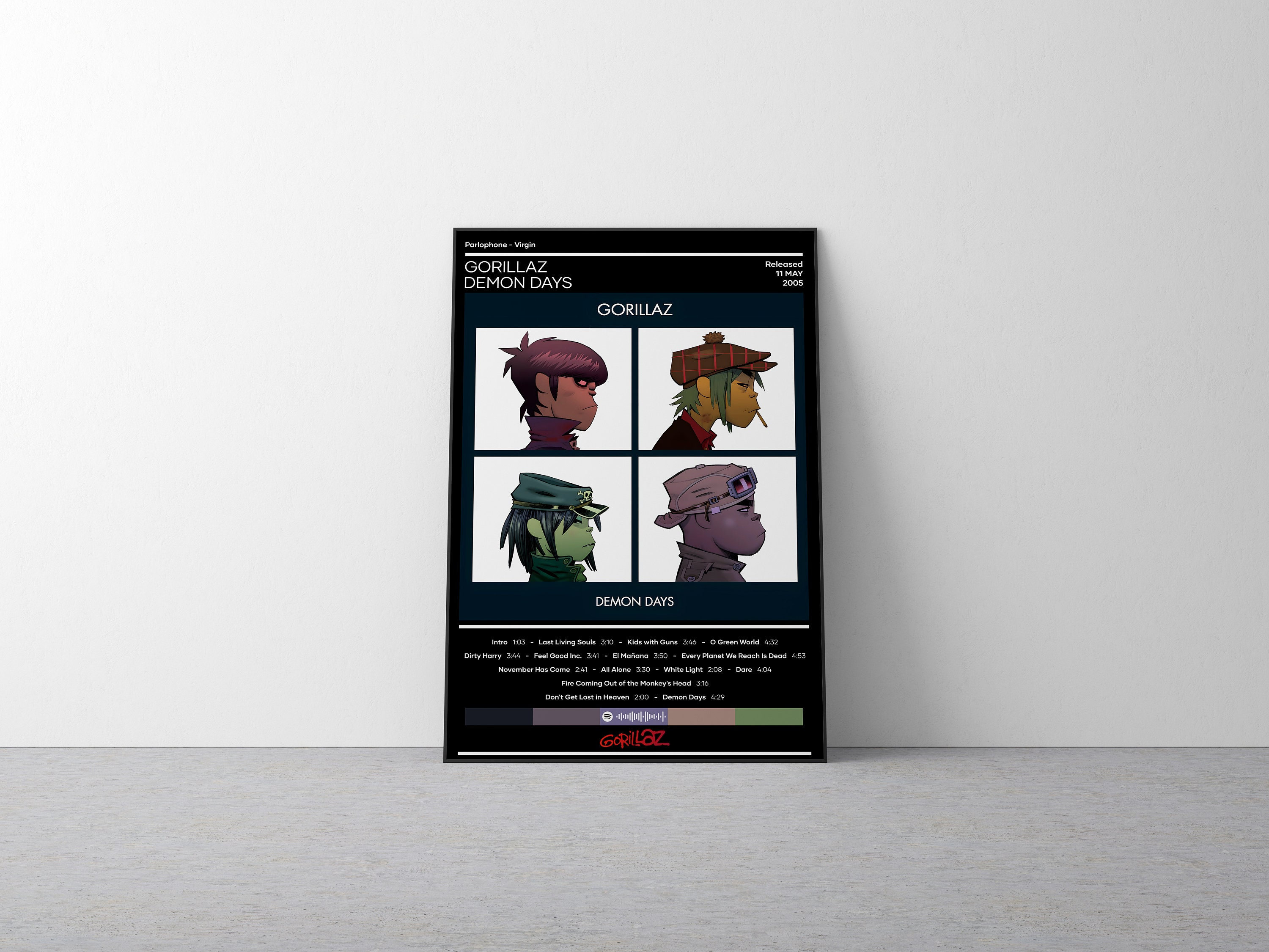 Gorillaz Poster | Demon Days Poster | Rock Music Poster | Album Cover Poster