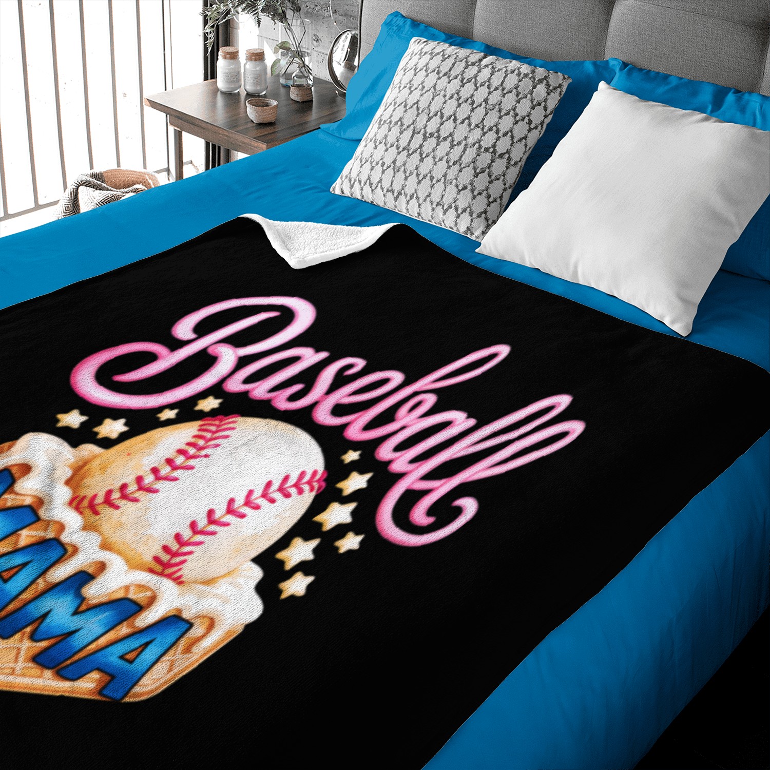 Baseball Mama Ice Cream Cone Star Sports Parent Baby Blankets