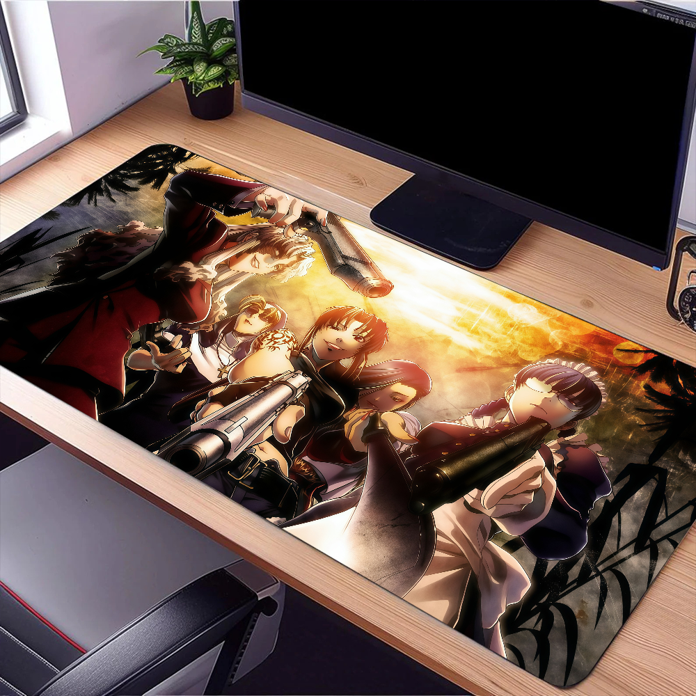 Anime Black Lagoon Mouse Pad Large Desk Mat Keyboard Ergonomic Office Rubber PC Non-slip Anti-fray Home Custom